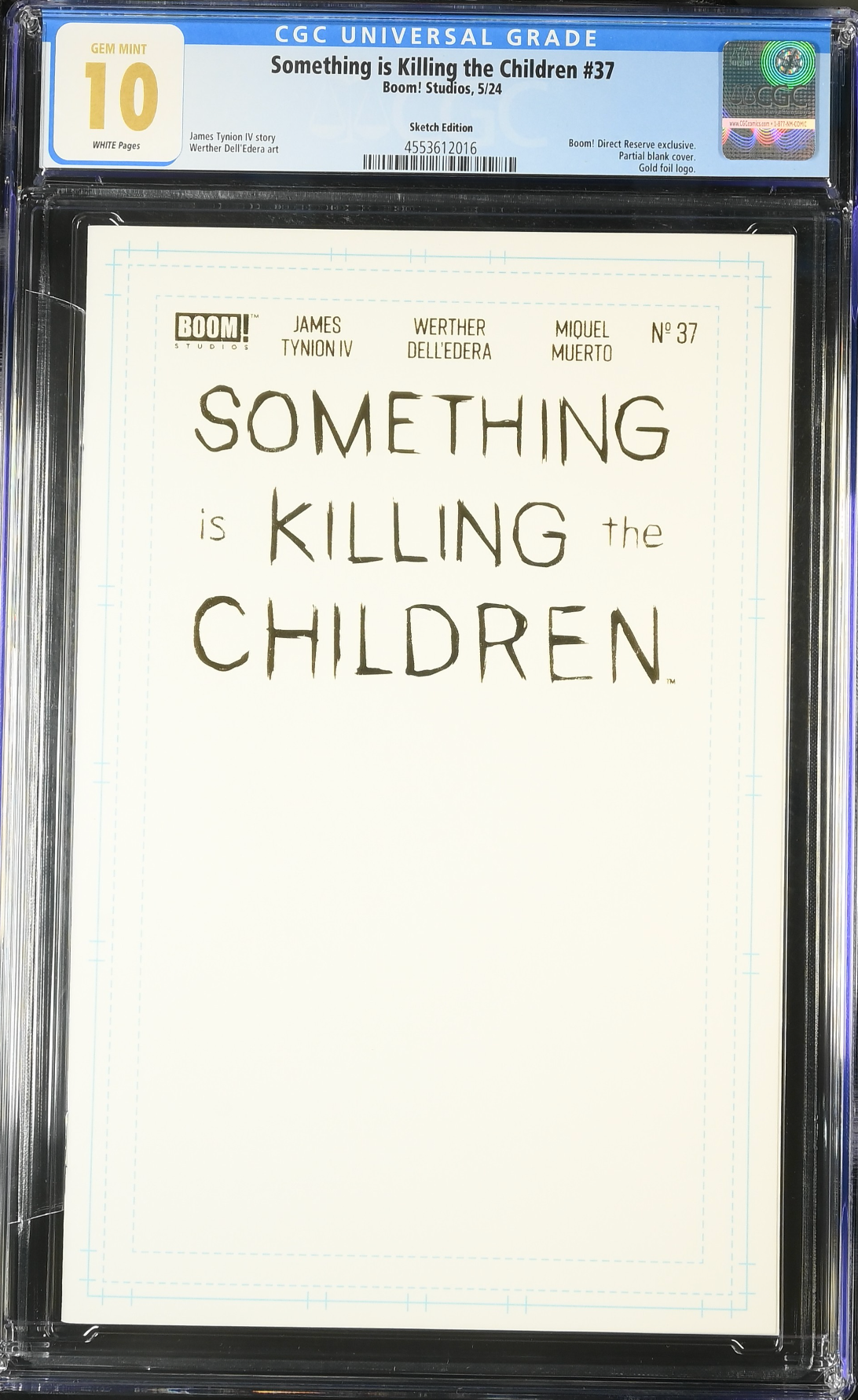Something is Killing the Children #37 SDCC Gold Spot Foil Block Sketch Variant CGC 10