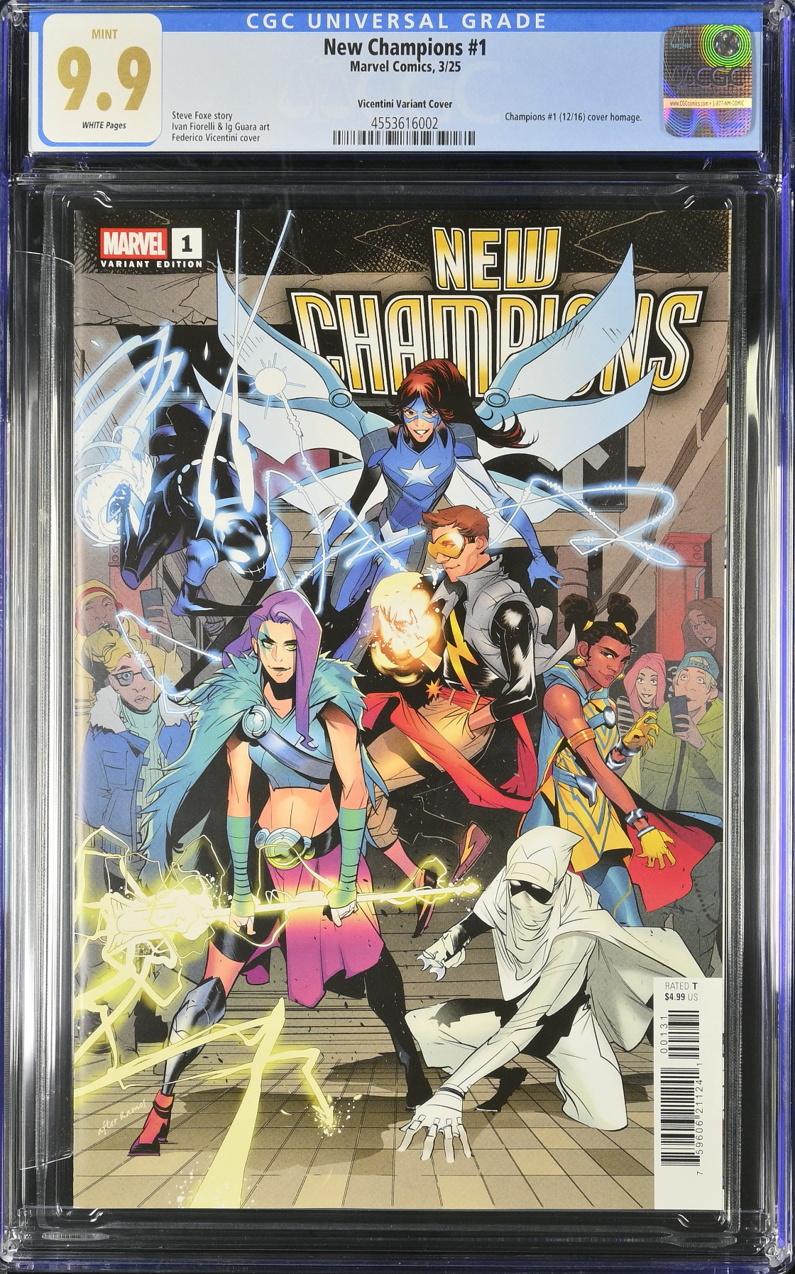 New Champions #1 Vicentini Variant CGC 9.9