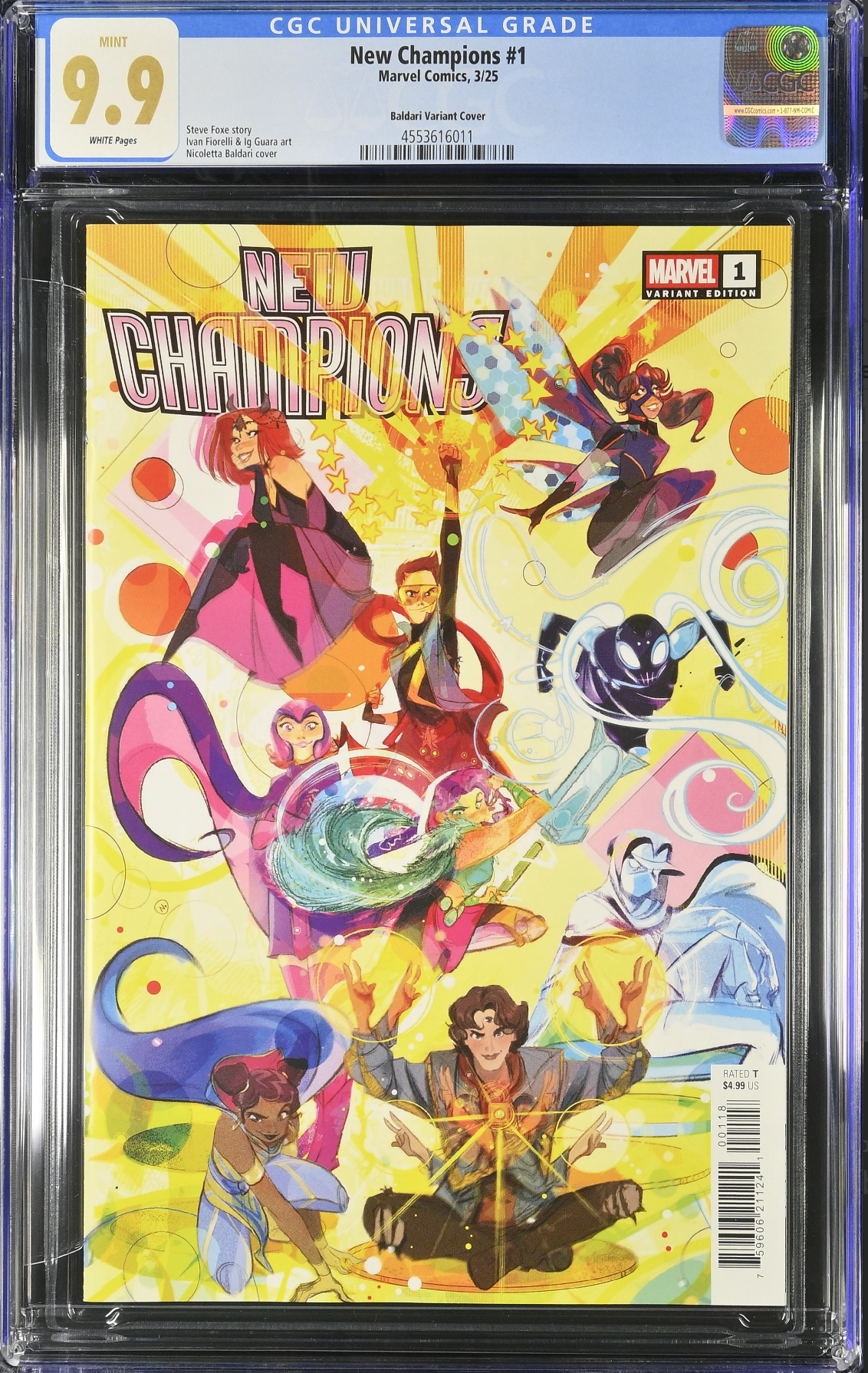 New Champions #1 Baldari 1:25 Retailer Incentive Variant CGC 9.9