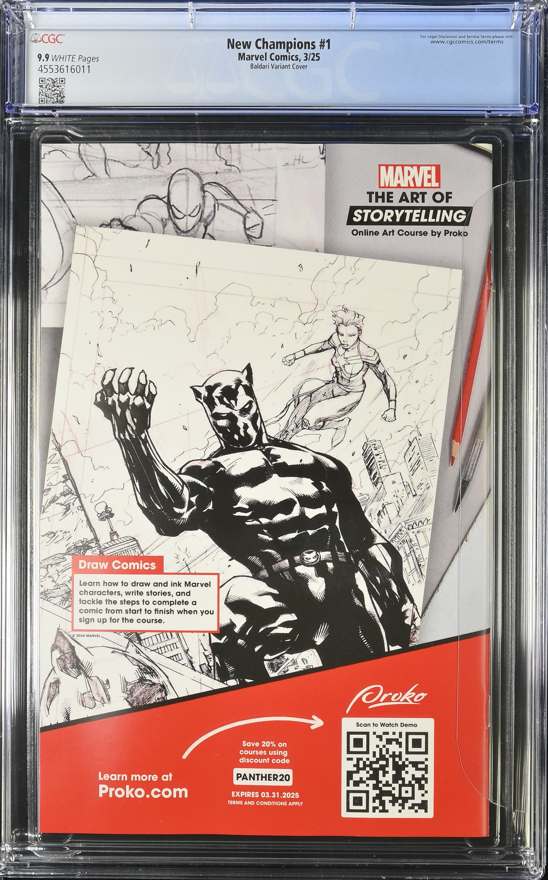 New Champions #1 Baldari 1:25 Retailer Incentive Variant CGC 9.9