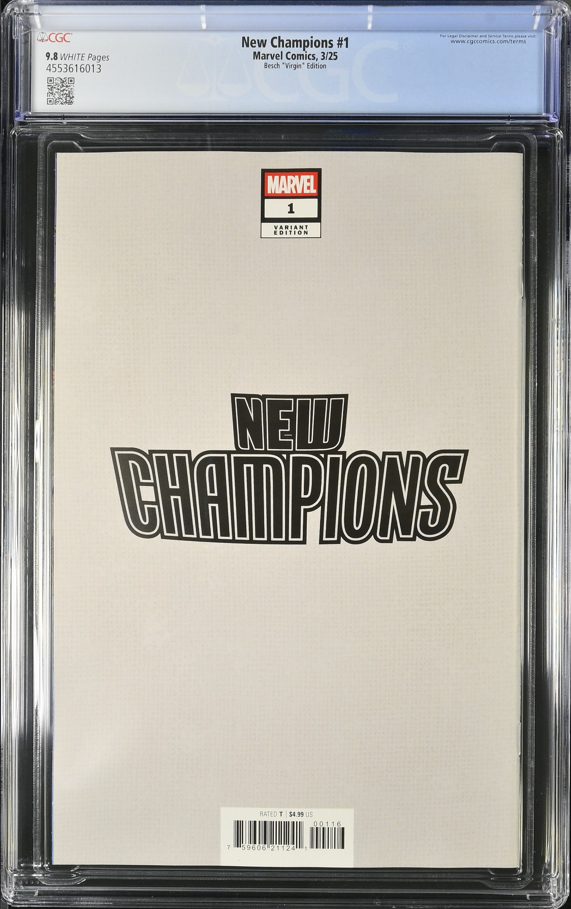 New Champions #1 Besch 1:50 Virgin Retailer Incentive Variant CGC 9.8