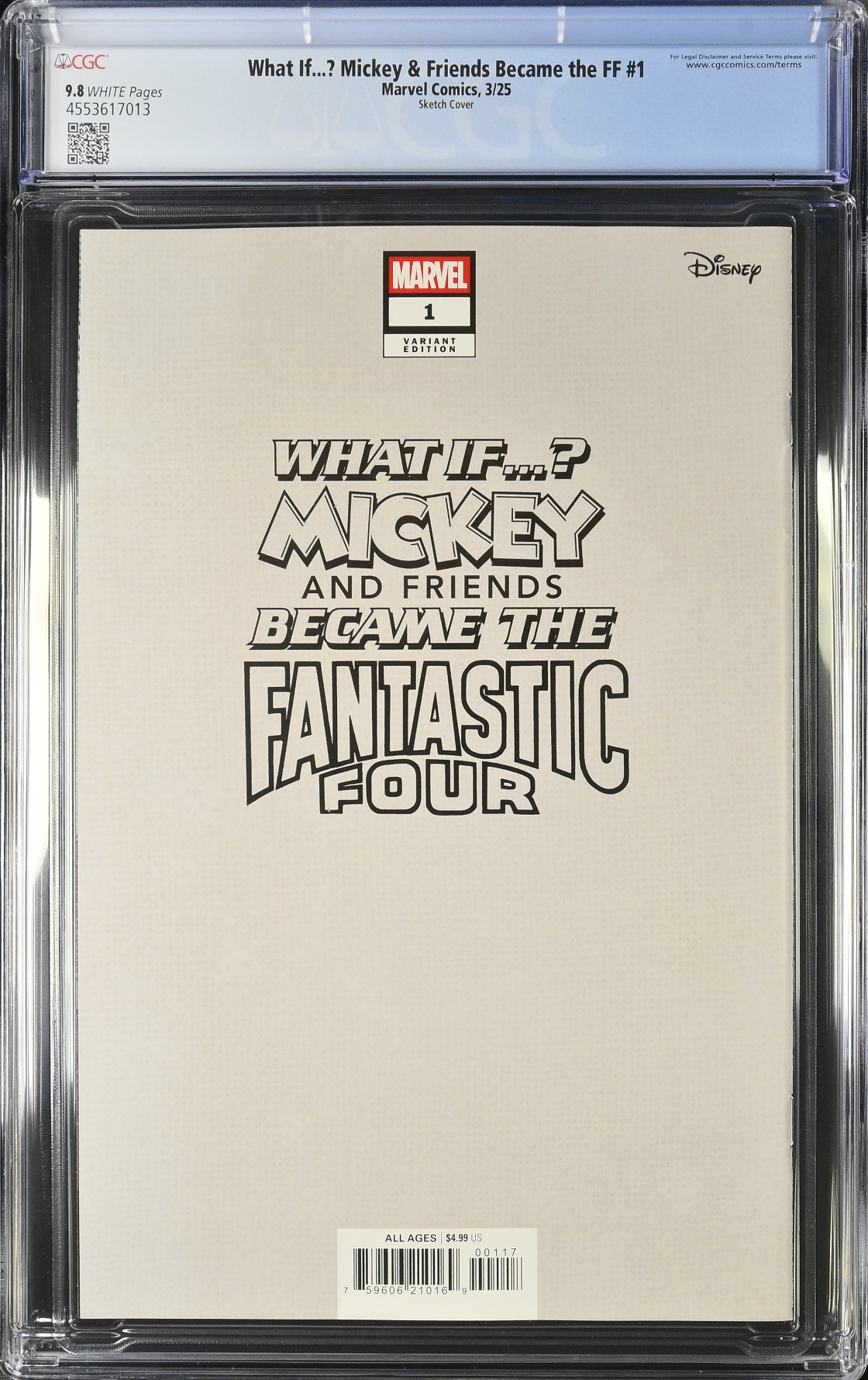 Marvel & Disney: What If...? Mickey & Friends Became the Fantastic Four #1 Pastrovicchio 1:100 B/W Retailer Incentive Variant CGC 9.8