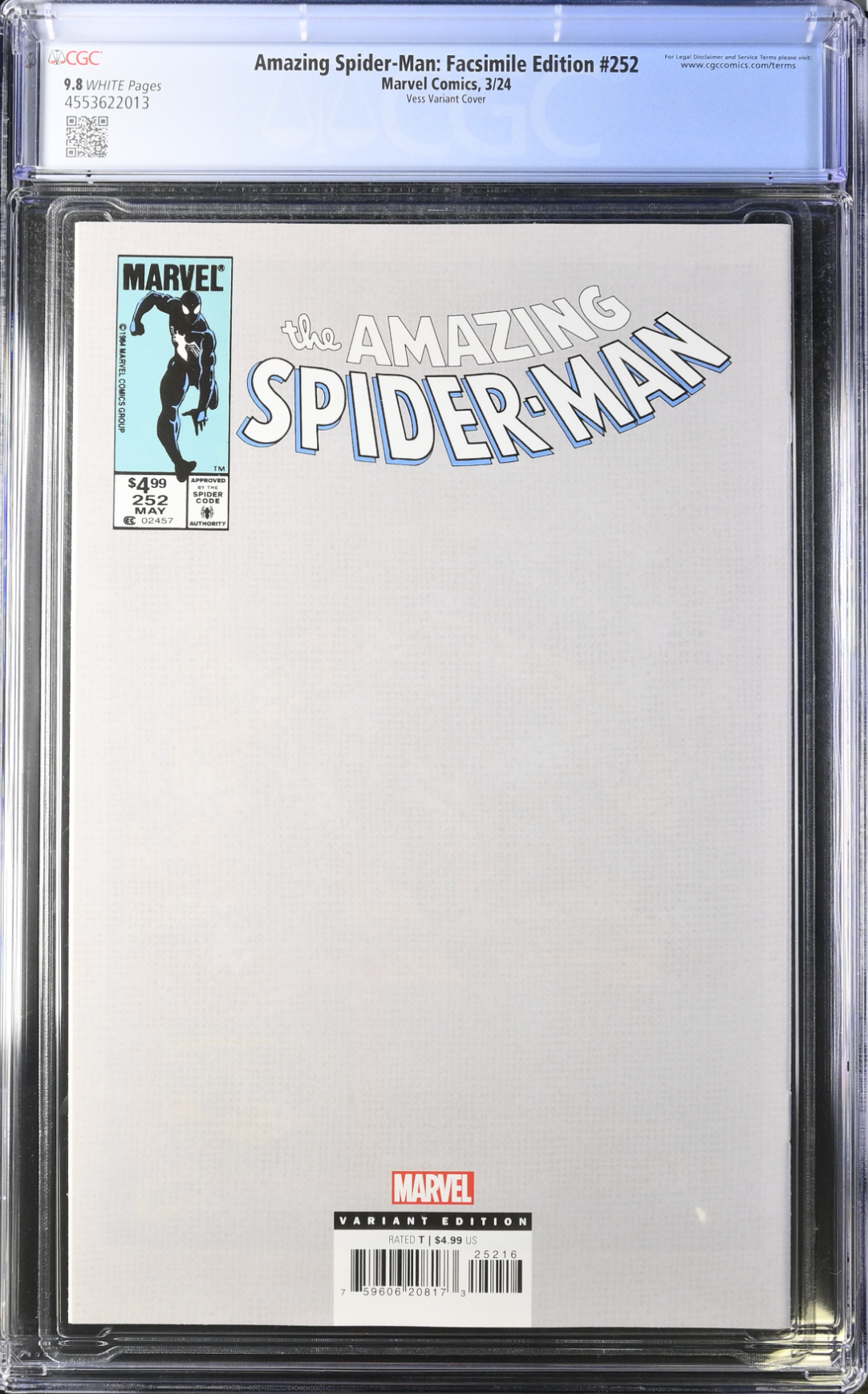 Amazing Spider-Man #252 Facsimile Edition Vess 1:25 Retailer Incentive Variant CGC 9.8