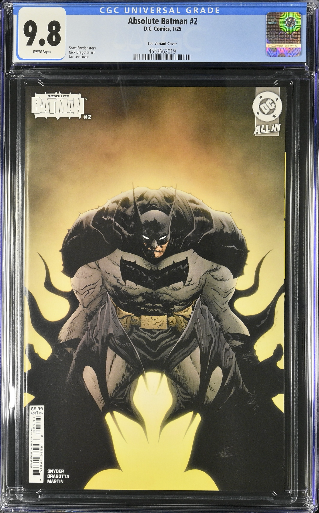 Absolute Batman #2 Jae Lee Variant CGC 9.8