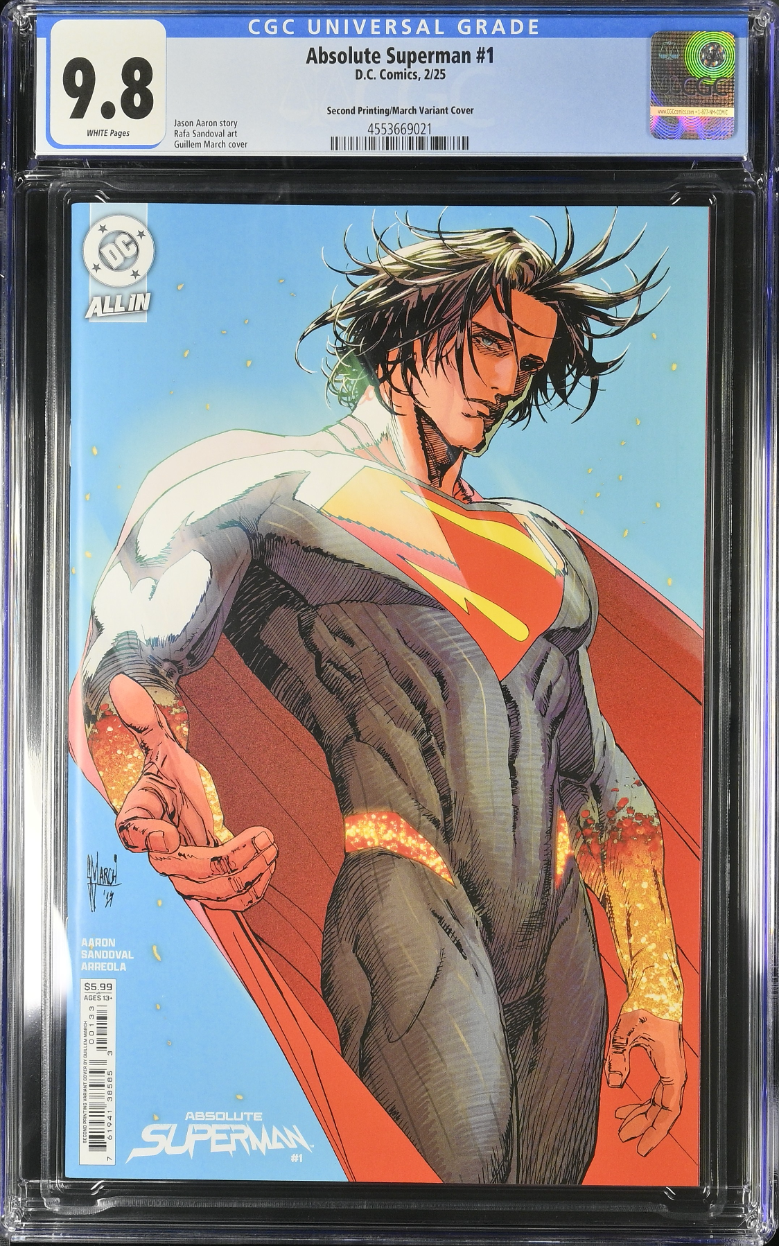 Absolute Superman #1 Second Printing March Variant CGC 9.8