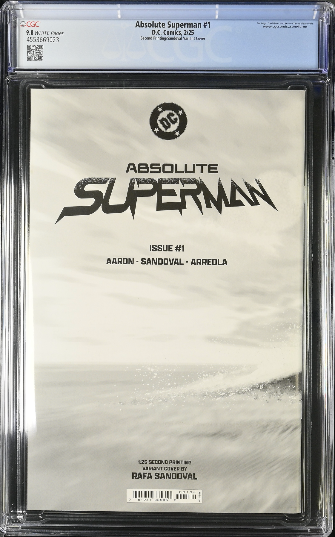 Absolute Superman #1 Second Printing Sandoval 1:25 Retailer Incentive Variant CGC 9.8