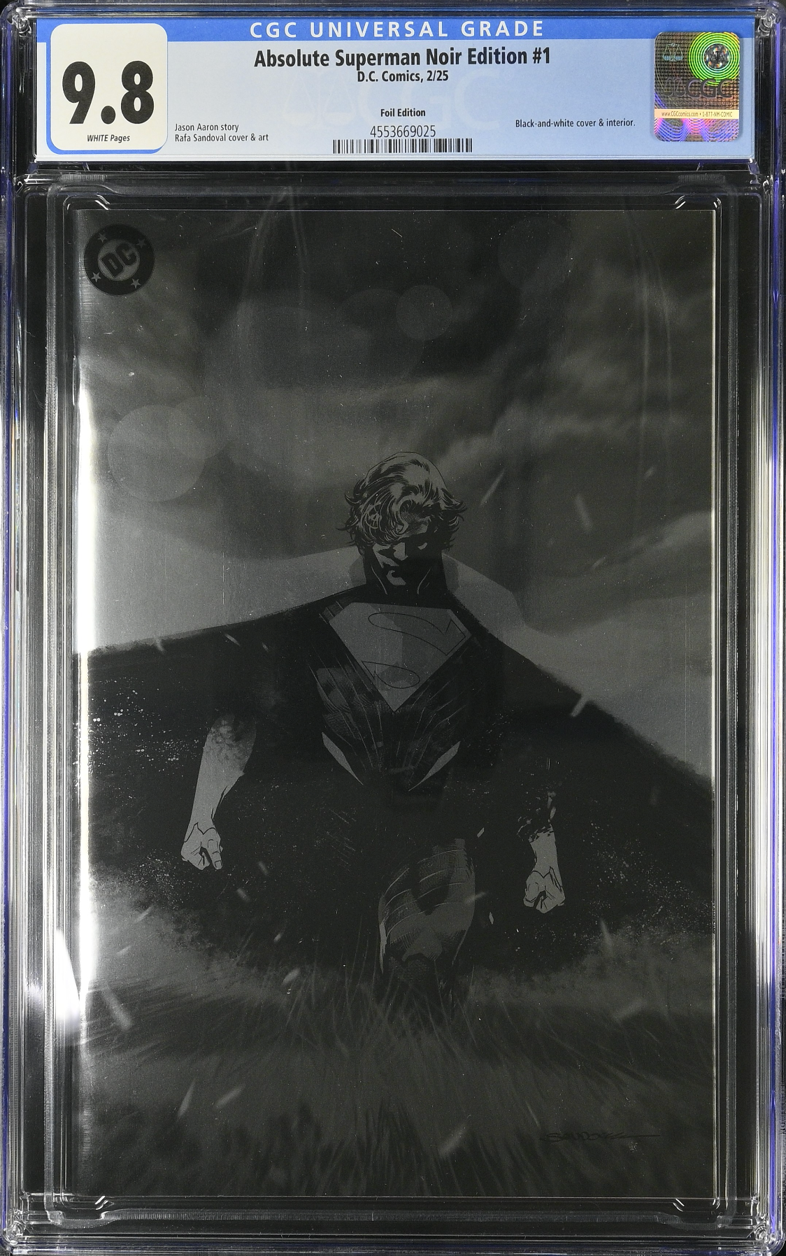 Absolute Superman Noir Edition #1 Sandoval Foil Variant CGC 9.8