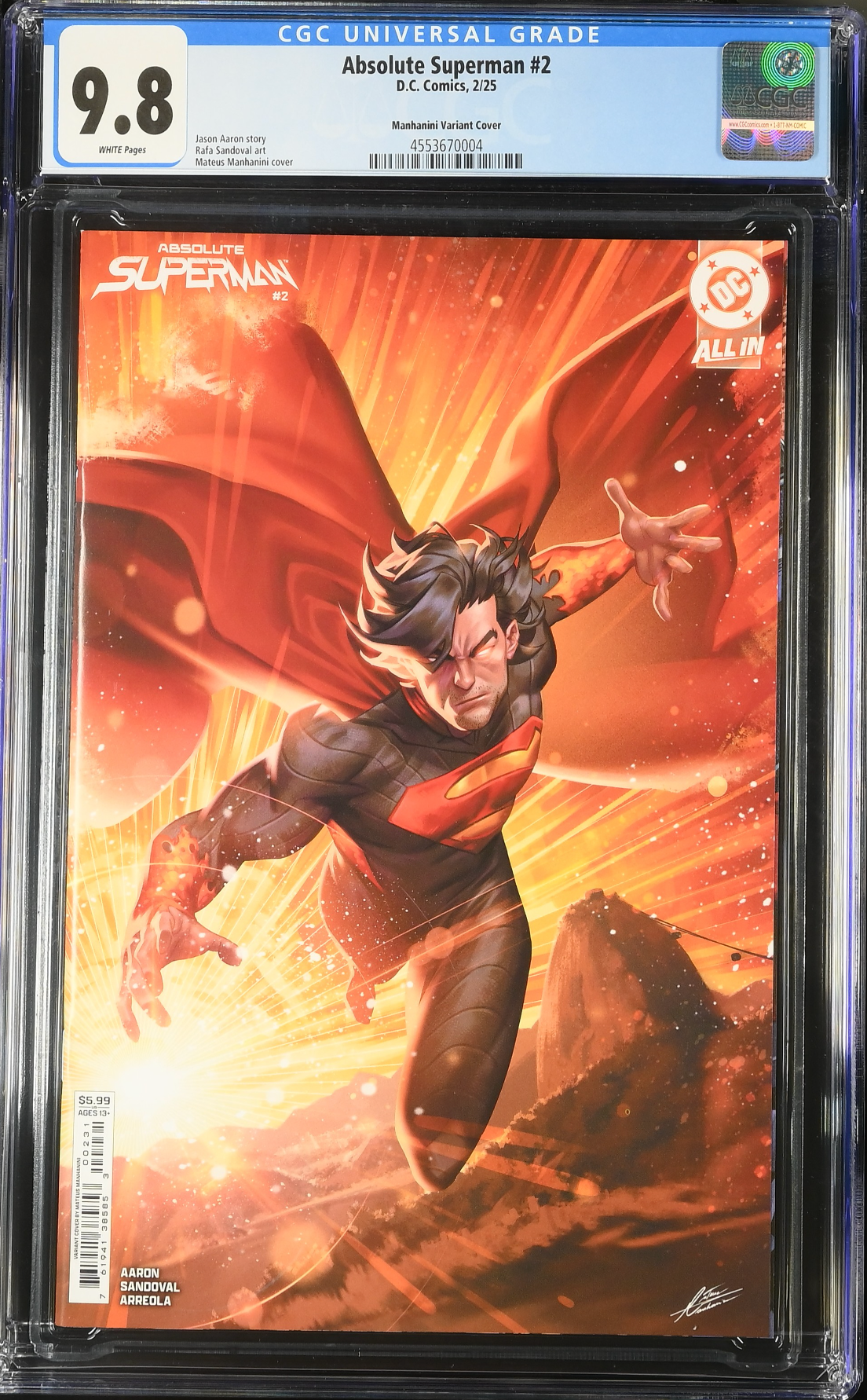 Absolute Superman #2 Manhanini Variant CGC 9.8