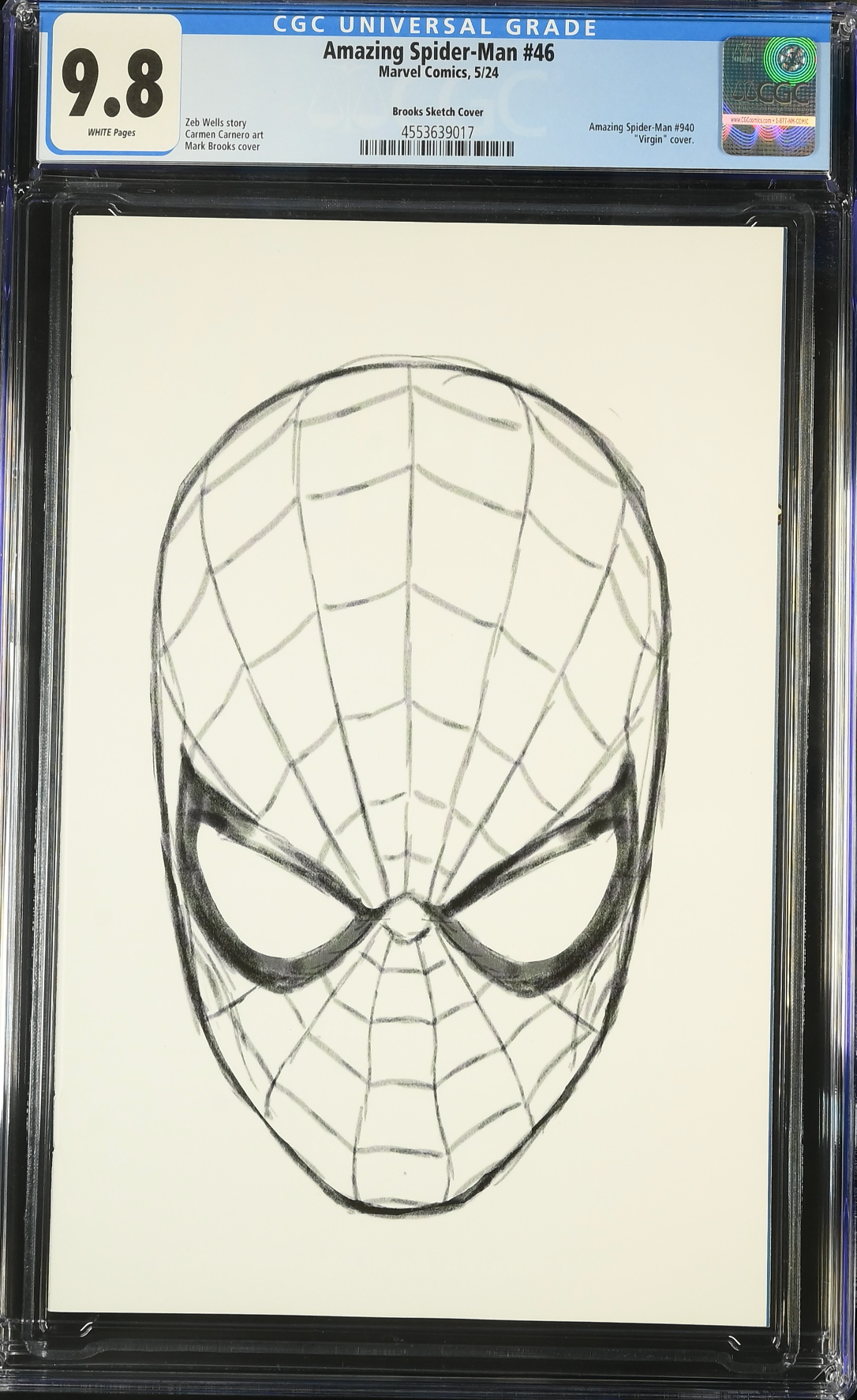 Amazing Spider-Man #46 Brooks 1:50 Virgin Headshot Retailer Incentive Variant CGC 9.8