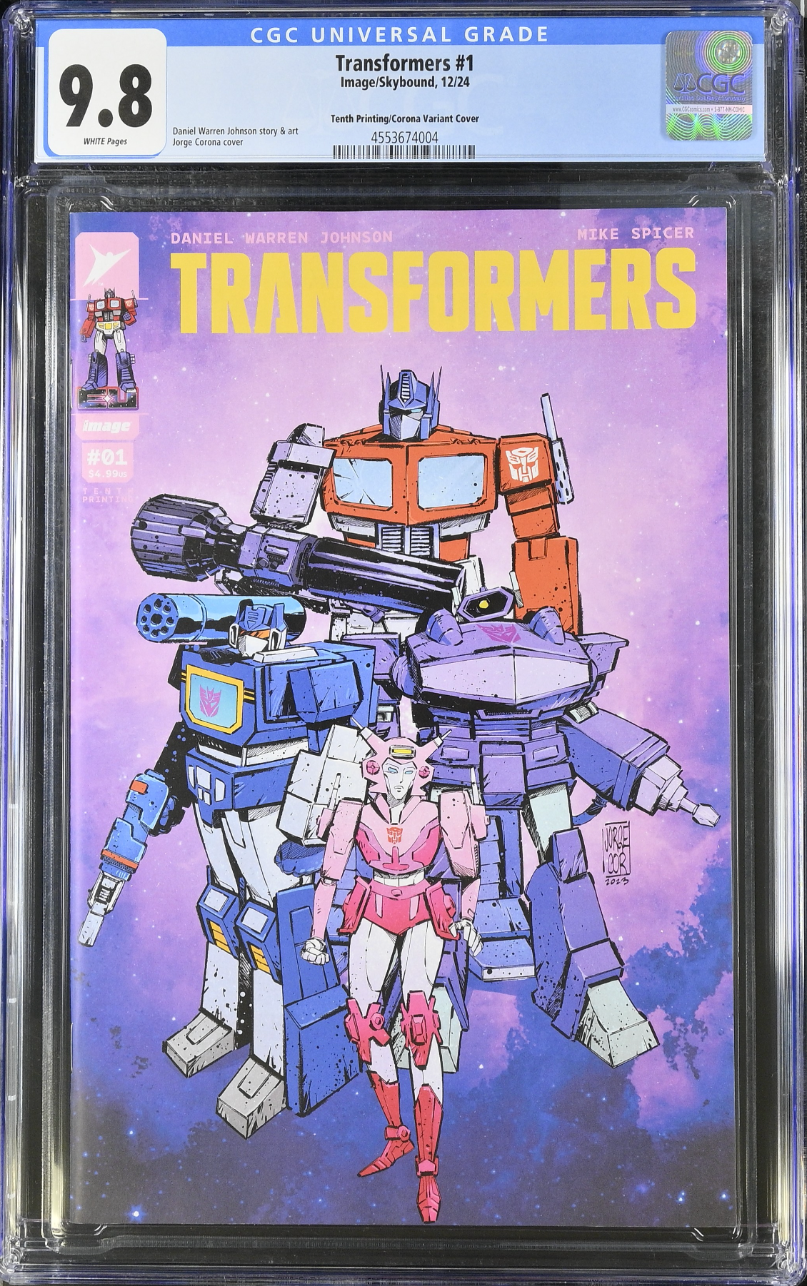 Transformers #1 Tenth Printing - Cover D - Corona Variant CGC 9.8