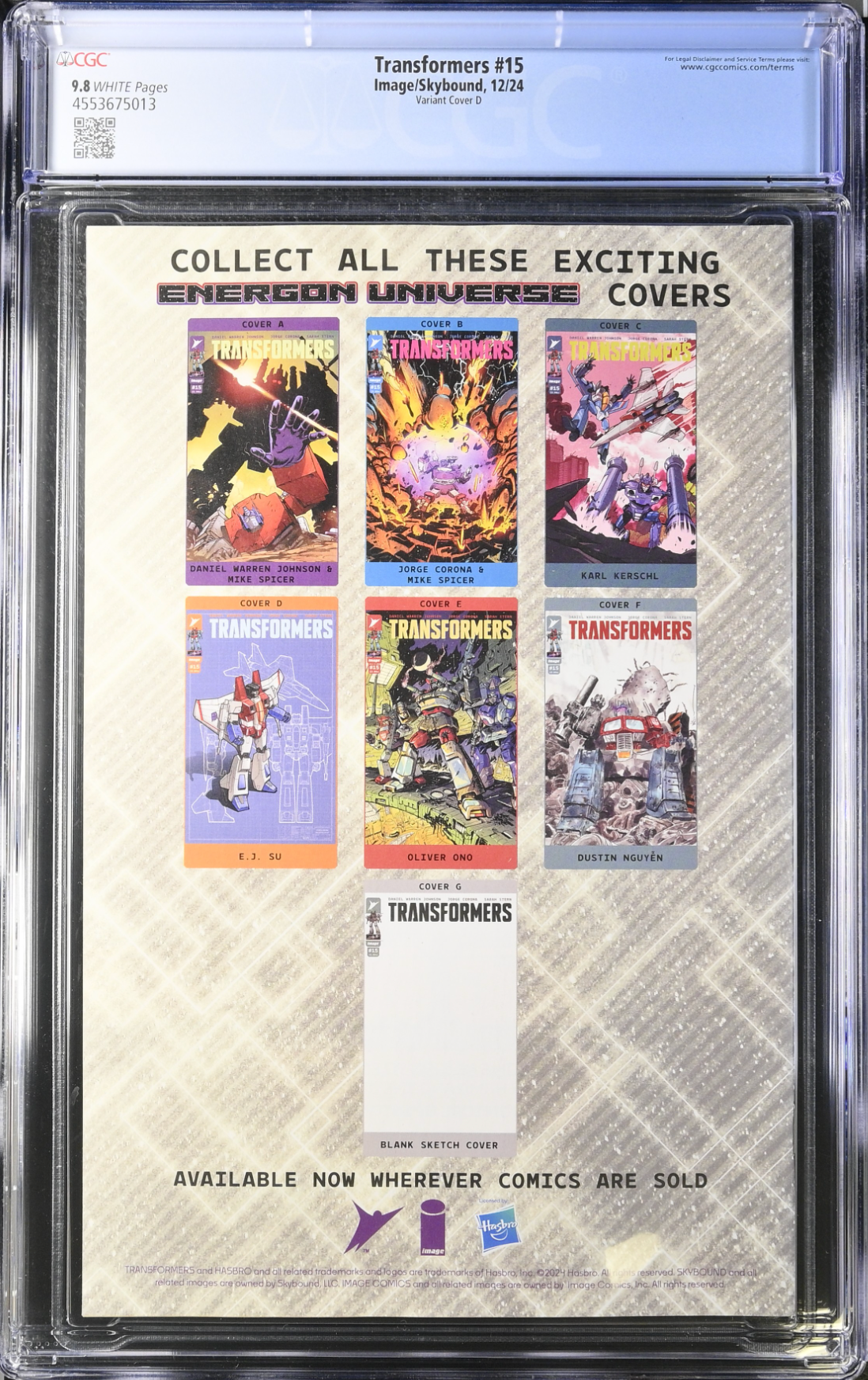Transformers #15 Su 1:25 Retailer Incentive Variant CGC 9.8