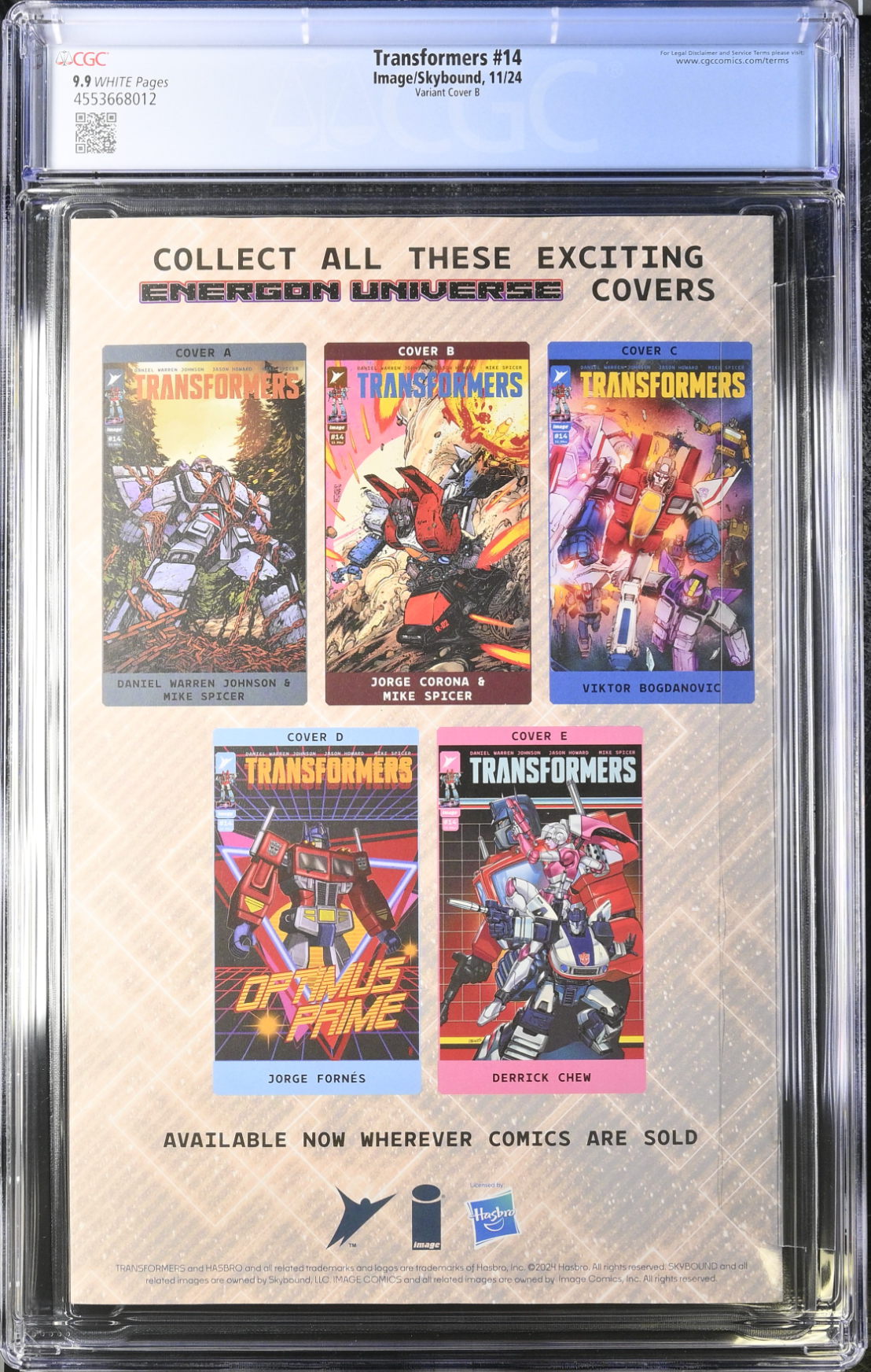 Transformers #14 Corona Variant CGC 9.9
