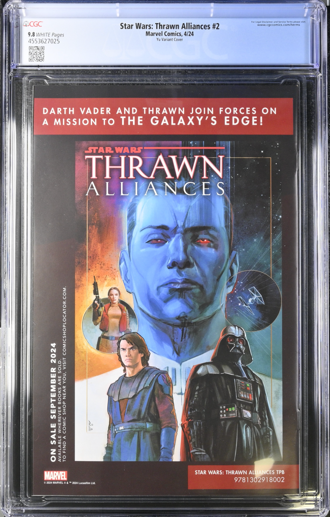 Star Wars: Thrawn Alliances #2 Yu 1:25 Retailer Incentive Variant CGC 9.8