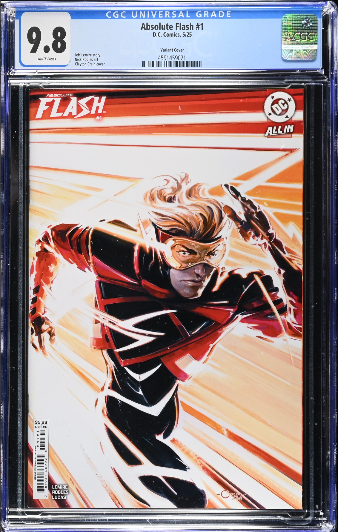 Absolute Flash #1 Crain Variant CGC 9.8