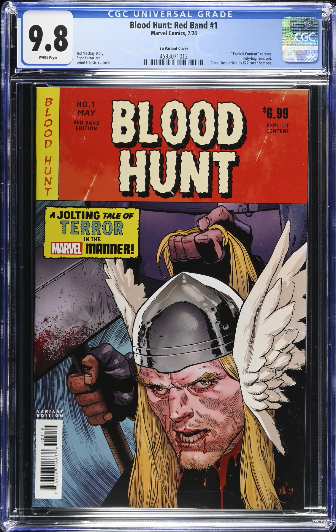 Blood Hunt: Red Band Edition #1 Yu 1:25 Bloody Homage Retailer Incentive Variant CGC 9.8