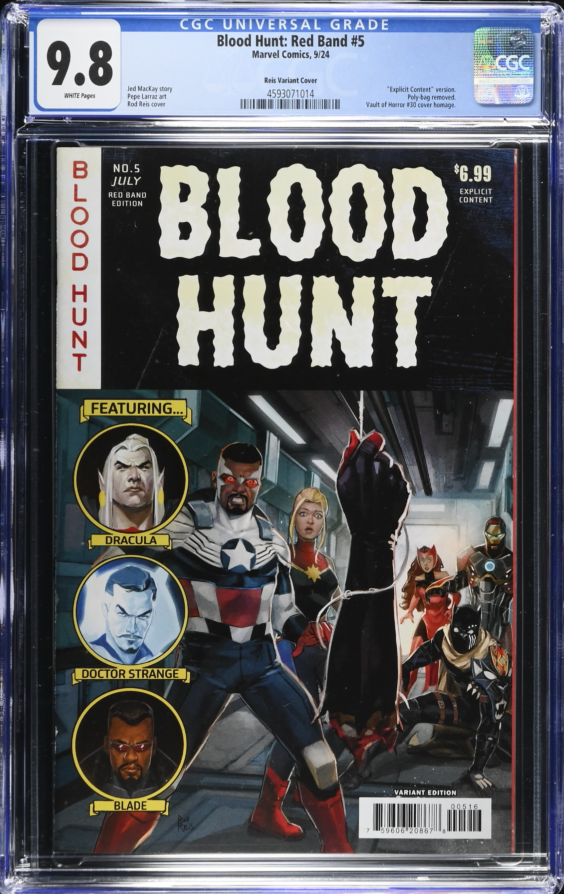 Blood Hunt: Red Band Edition #5 Reis 1:25 Bloody Homage Retailer Incentive Variant CGC 9.8