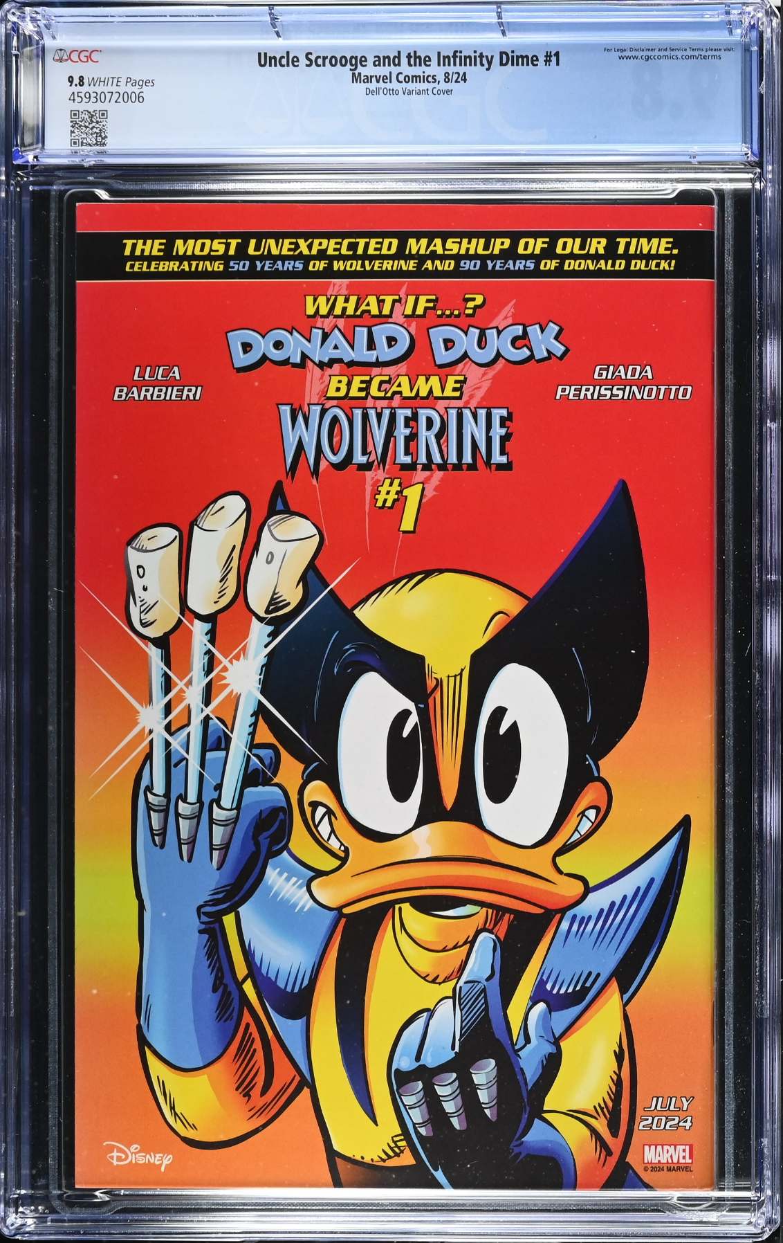 Uncle Scrooge and the Infinity Dime #1 Dell'Otto 1:10 Retailer Incentive Variant CGC 9.8