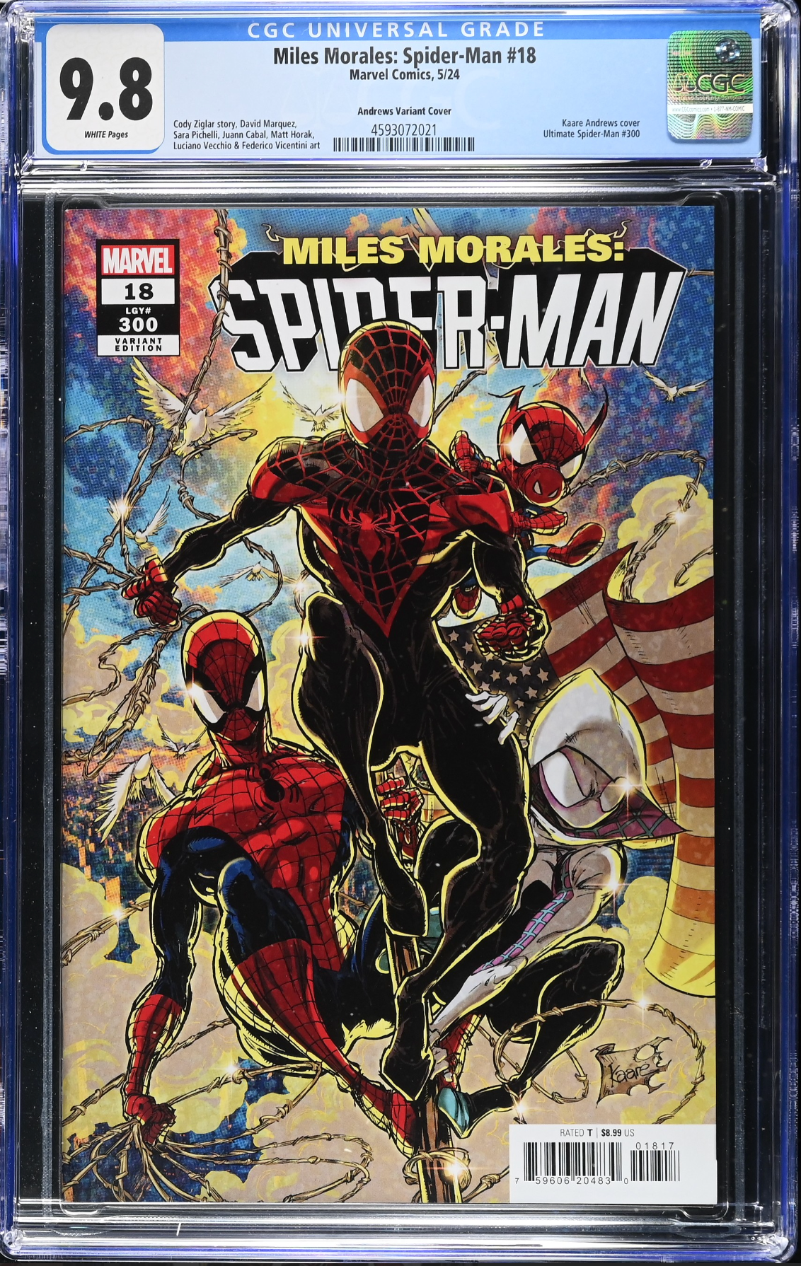Miles Morales: Spider-Man #18 (#300) Andrews 1:25 Retailer Incentive Variant CGC 9.8