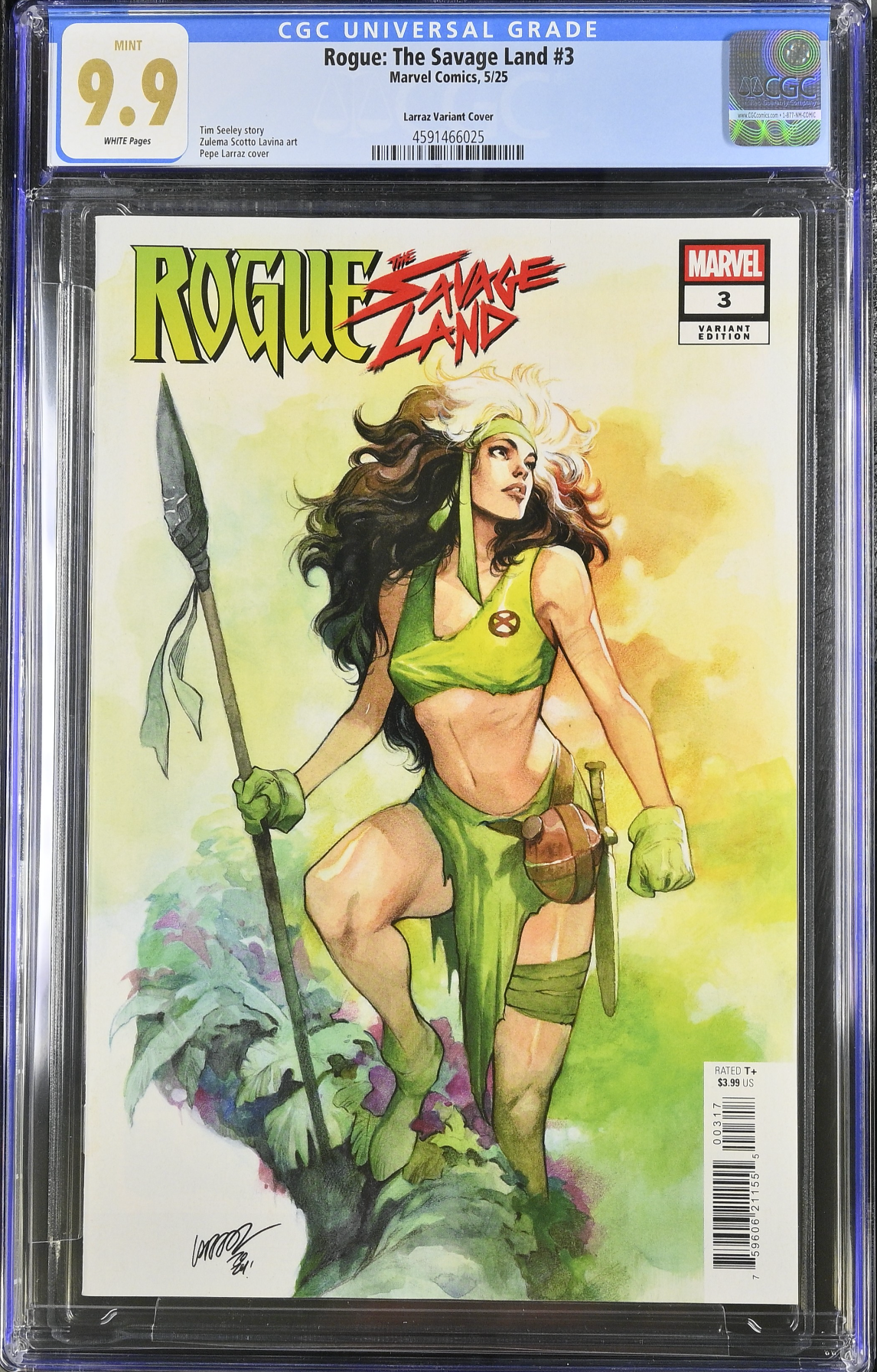 Rogue: The Savage Land #3 Larraz 1:25 Retailer Incentive Variant CGC 9.9