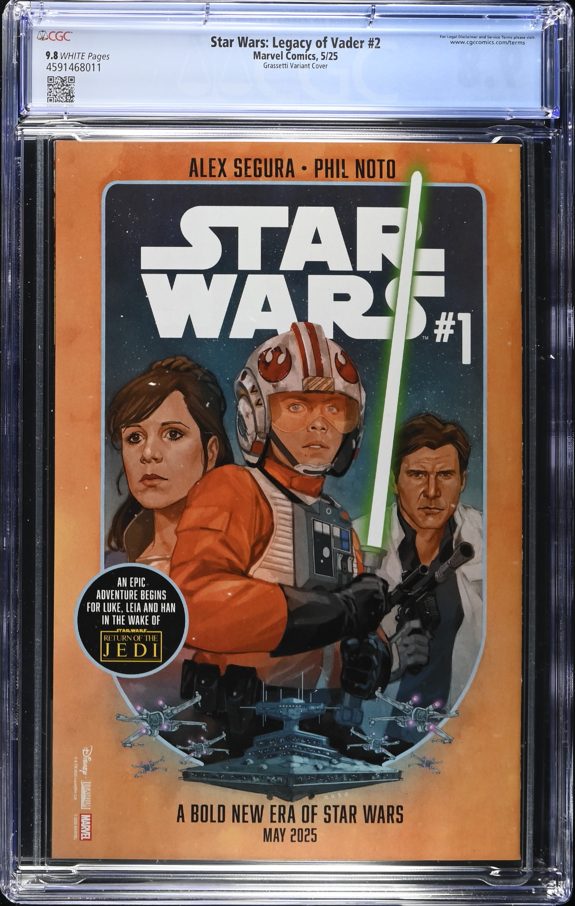 Star Wars: Legacy of Vader #2 Grassetti 1:50 Retailer Incentive Variant CGC 9.8