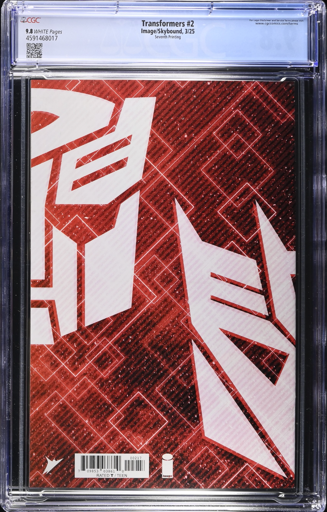 Transformers #2 Seventh Printing CGC 9.8