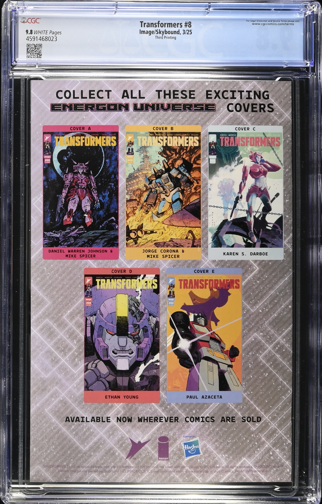 Transformers #8 Third Printing CGC 9.8