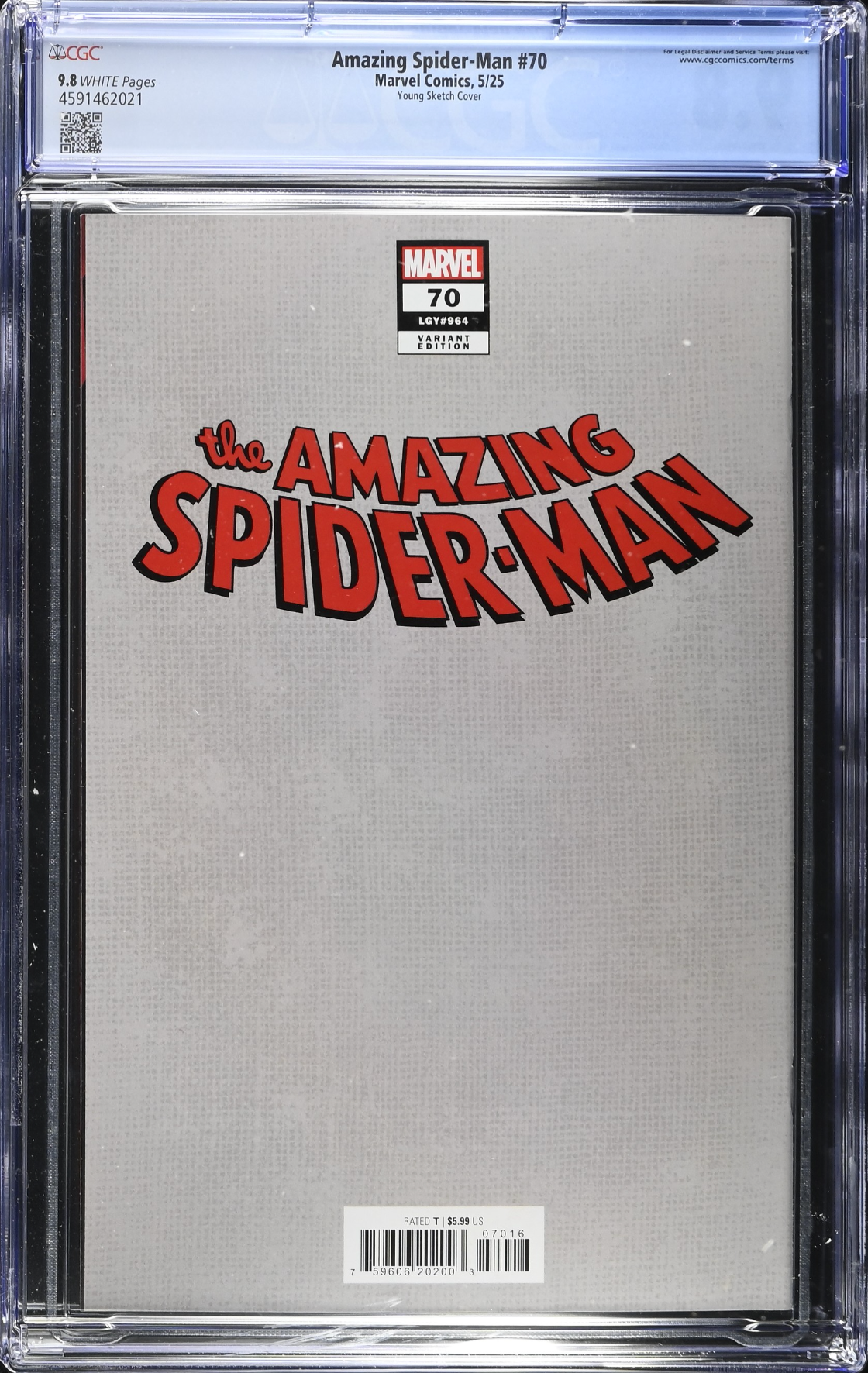 Amazing Spider-Man #70 Young 1:100 Virgin Retailer Incentive Variant CGC 9.8
