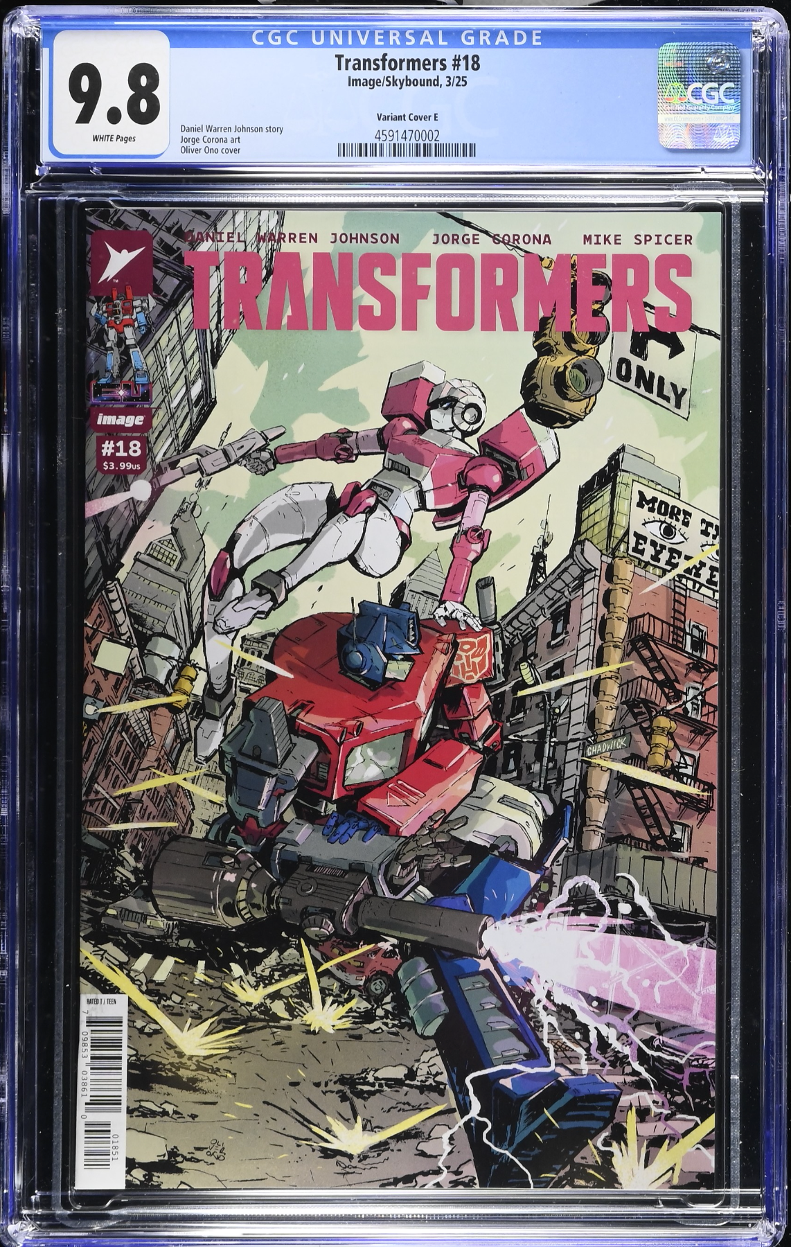 Transformers #18 Ono 1:50 Retailer Incentive Variant CGC 9.8