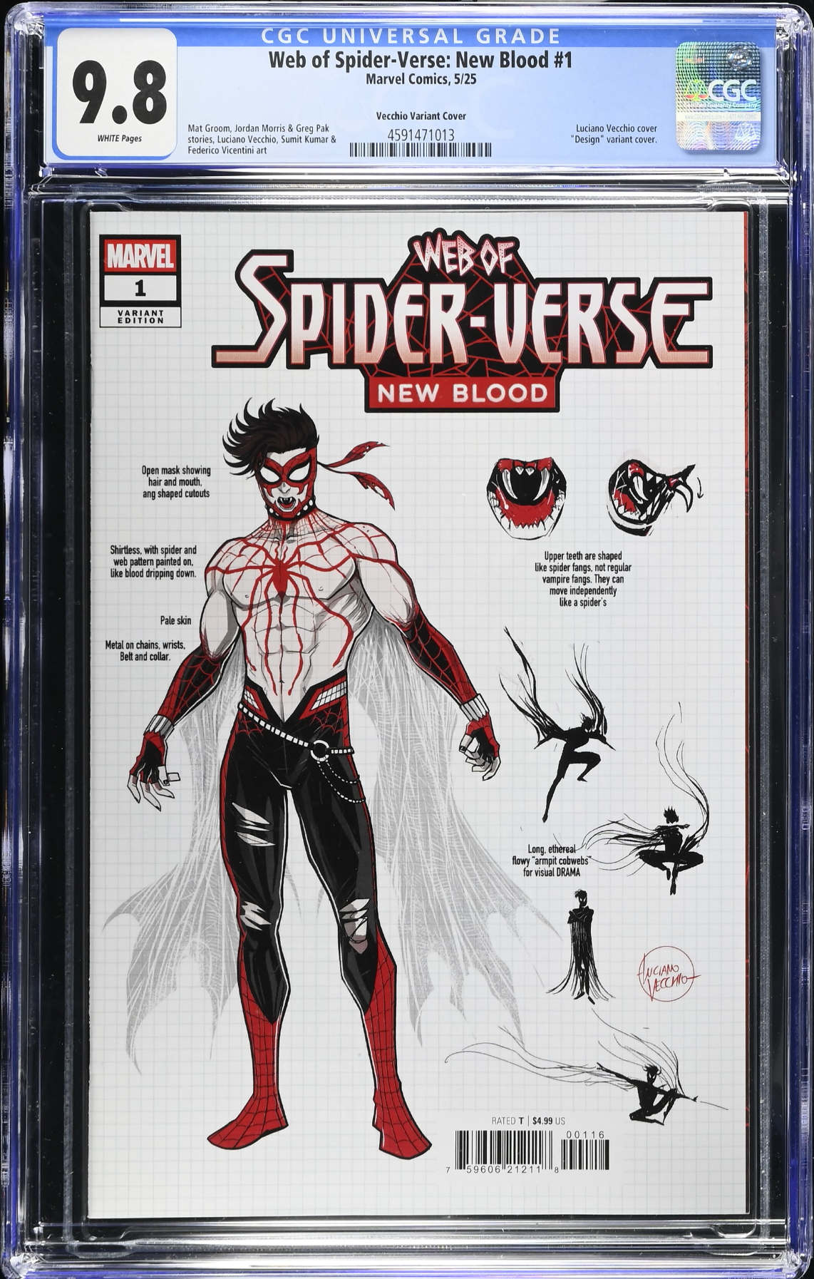 Web of Spider-Verse: New Blood #1 Vecchio 1:10 Retailer Incentive Variant CGC 9.8