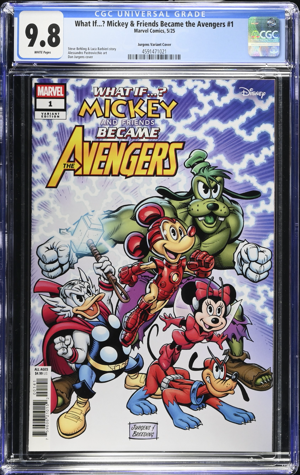 Marvel & Disney: What If...? Mickey & Friends Became the Avengers #1 Jurgens Variant CGC 9.8