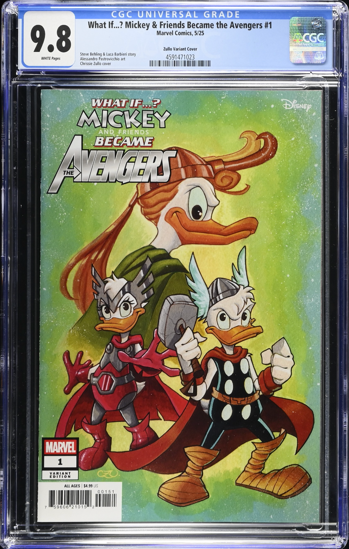 Marvel & Disney: What If...? Mickey & Friends Became the Avengers #1 Zullo Variant CGC 9.8