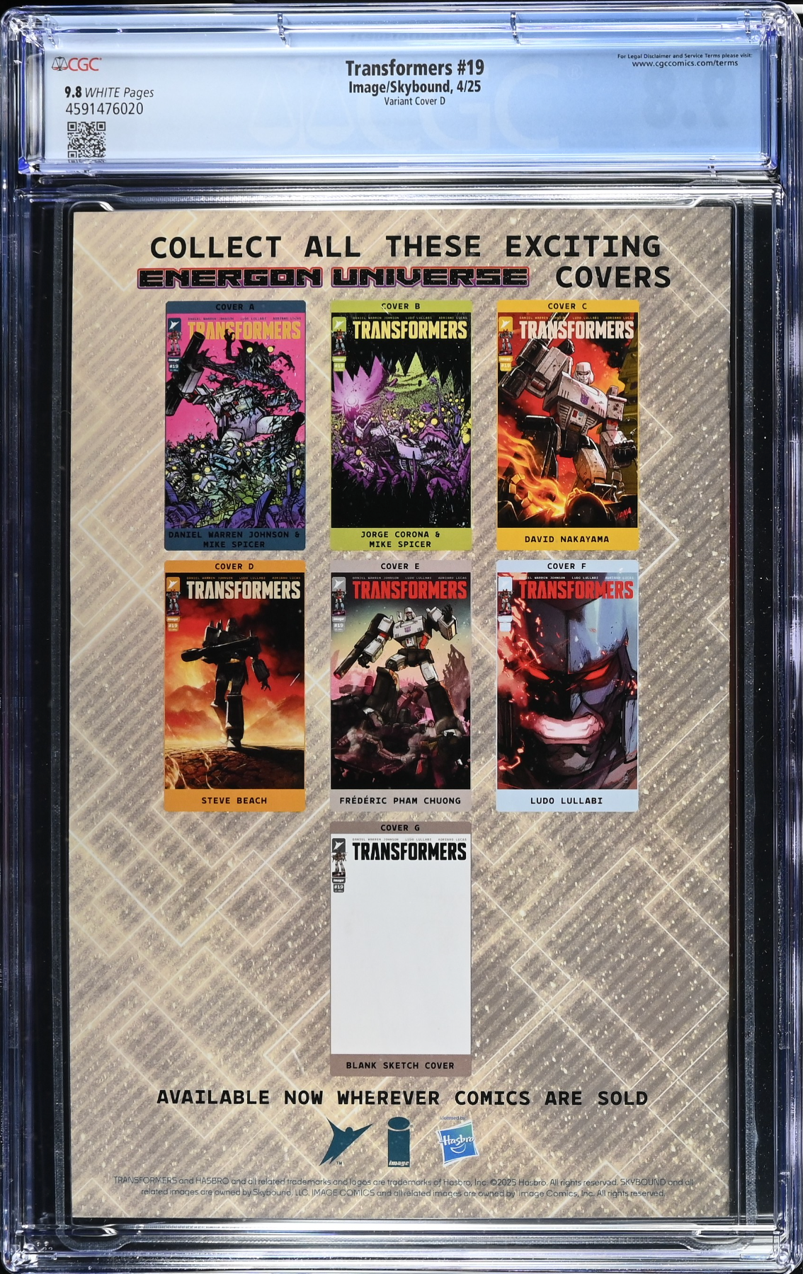 Transformers #19 Beach 1:25 Retailer Incentive Variant CGC 9.8
