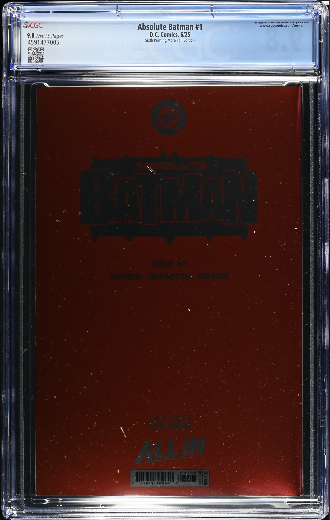Absolute Batman #1 Sixth Printing Mora Foil Variant CGC 9.8