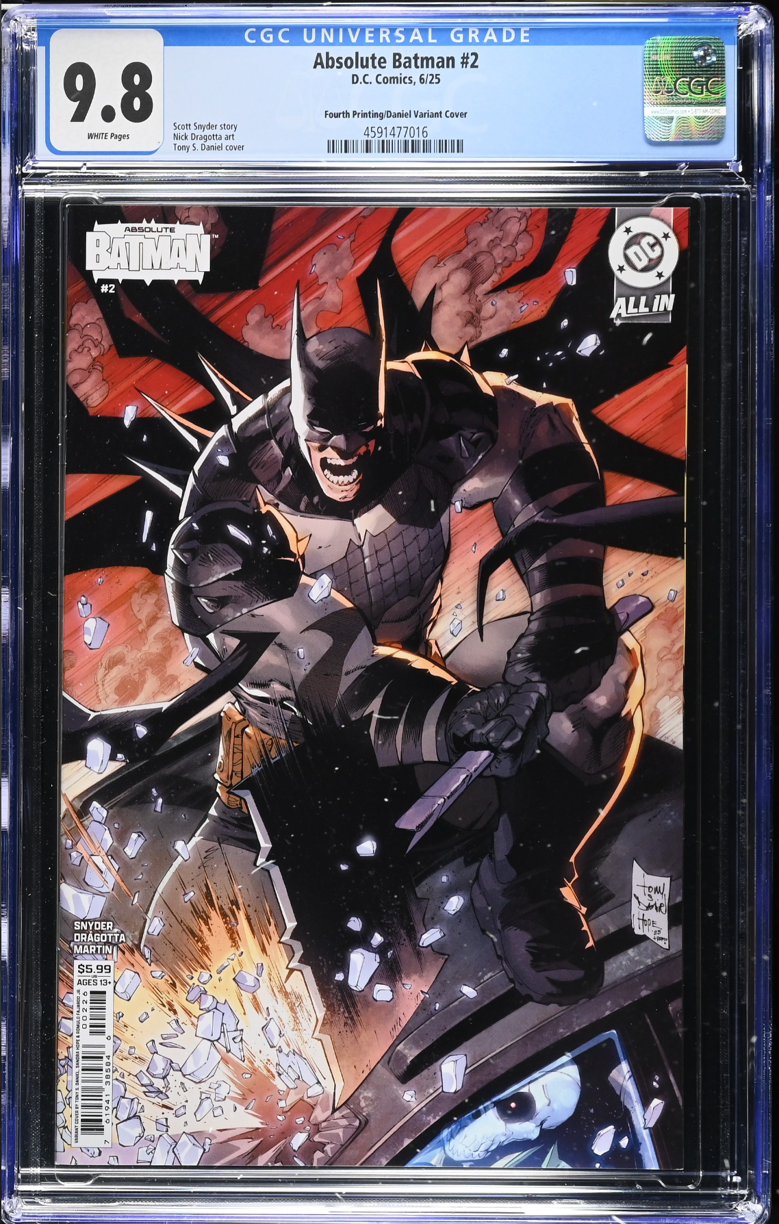 Absolute Batman #2 Fourth Printing Daniel Variant CGC 9.8