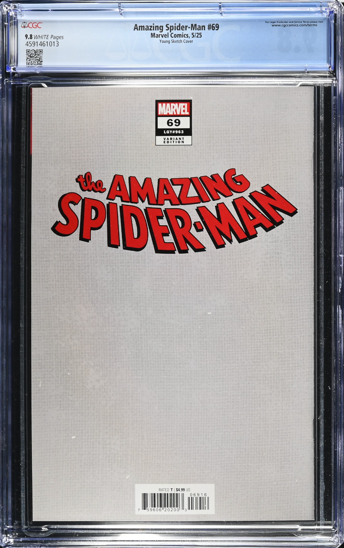 Amazing Spider-Man #69 Young 1:100 Virgin Retailer Incentive Variant CGC 9.8