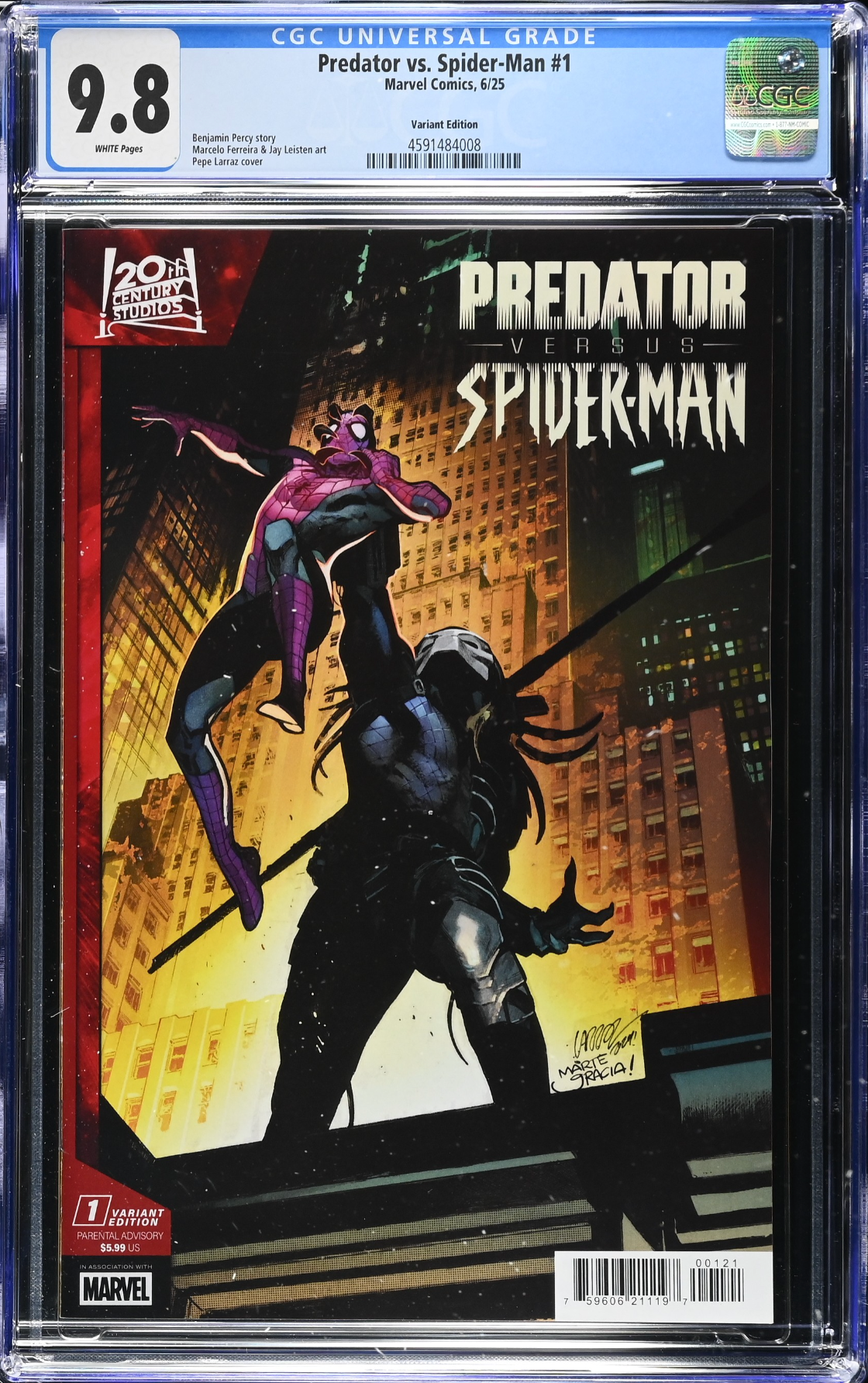 Predator vs. Spider-Man #1 Larraz Variant CGC 9.8