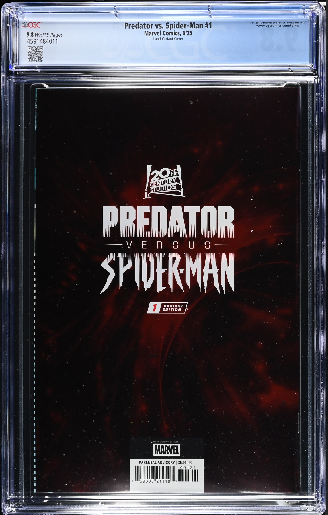 Predator vs. Spider-Man #1 Land Foil Variant CGC 9.8