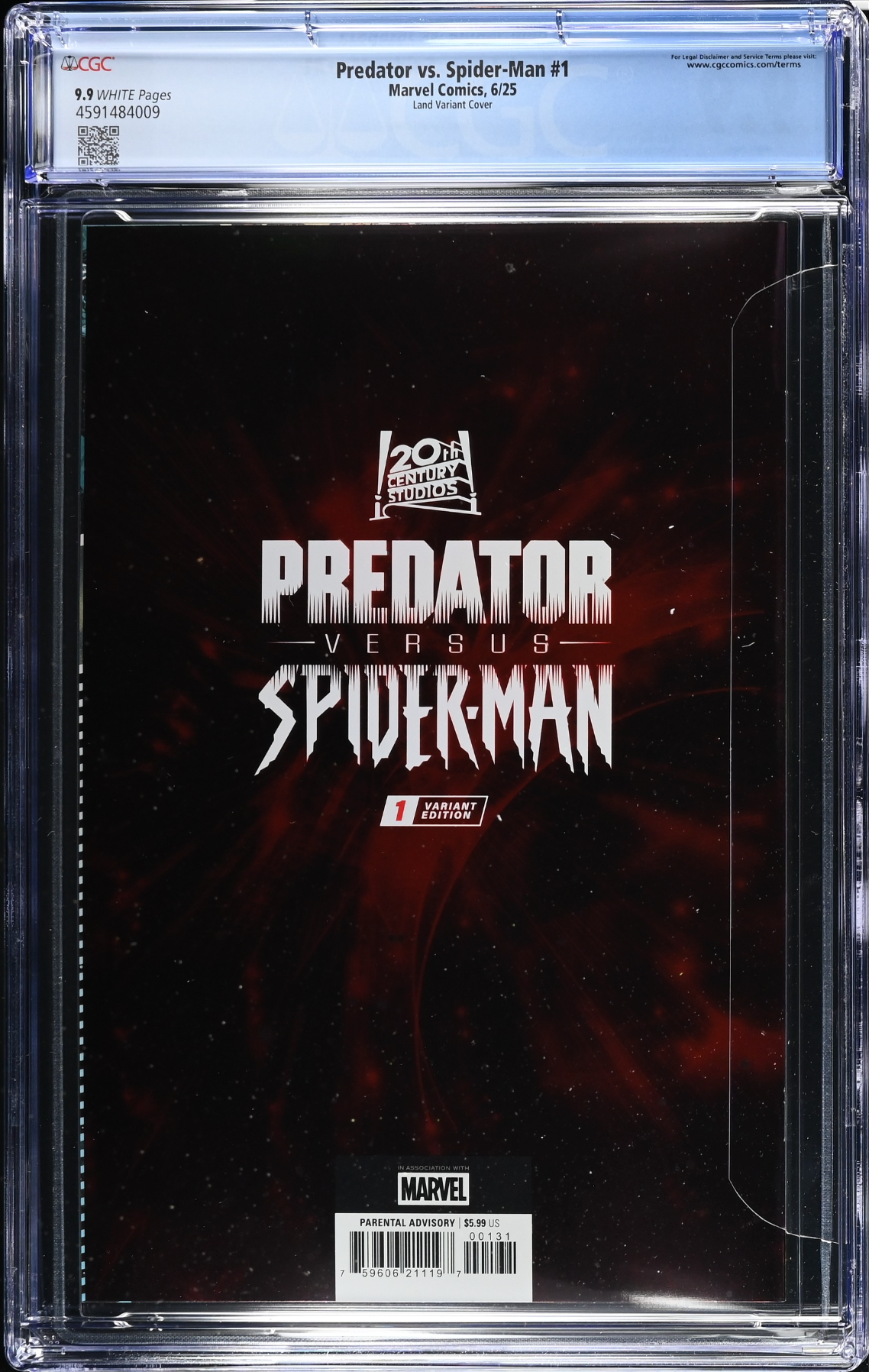 Predator vs. Spider-Man #1 Land Foil Variant CGC 9.9