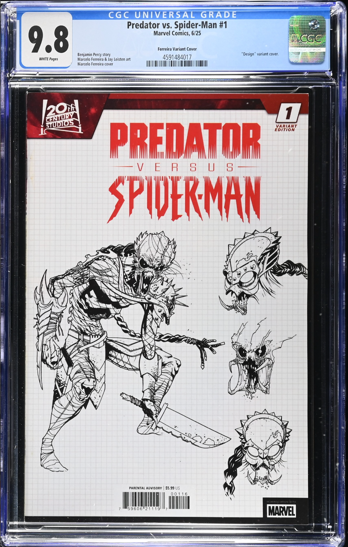 Predator vs. Spider-Man #1 Ferreira 1:10 Retailer Incentive Variant CGC 9.8