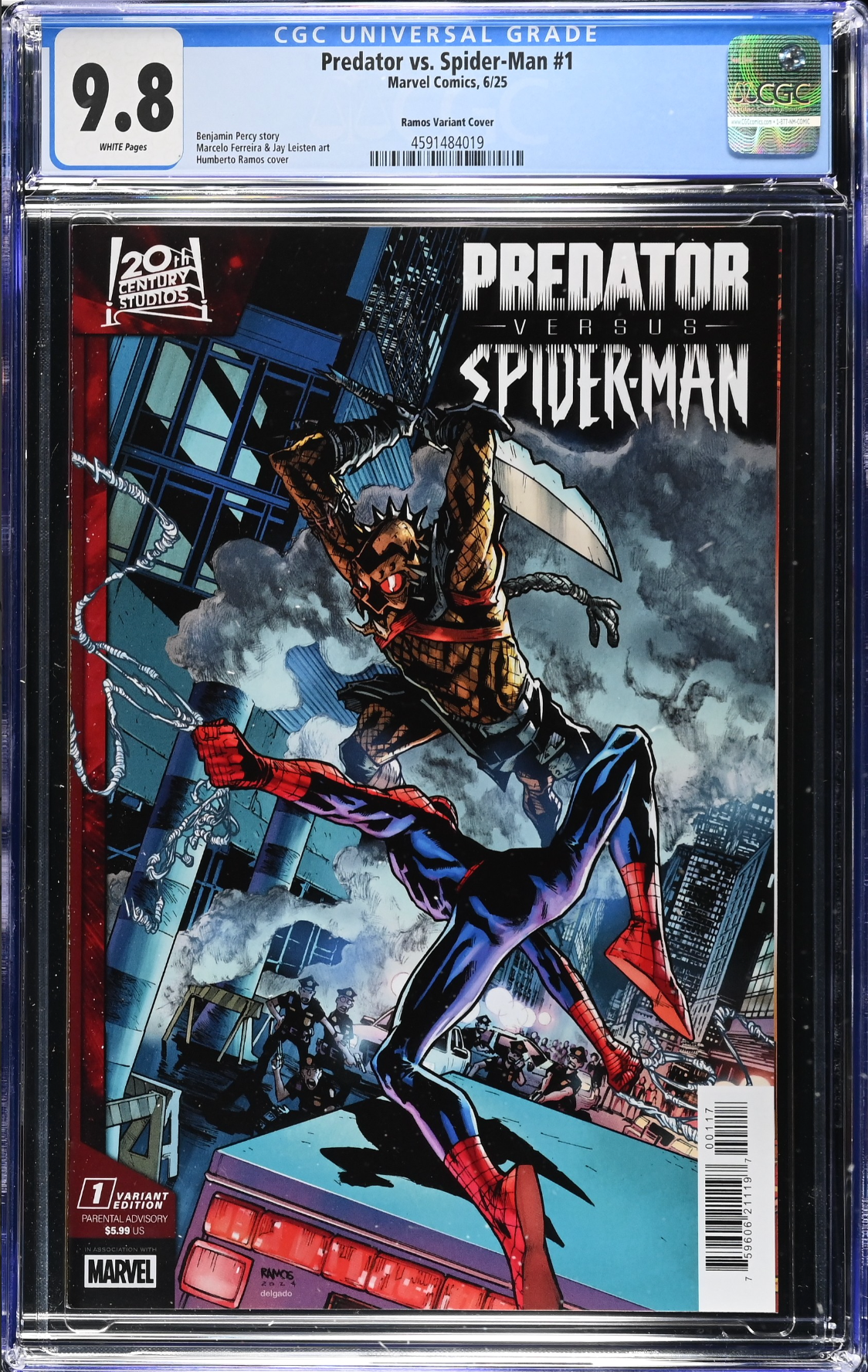 Predator vs. Spider-Man #1 Ramos 1:25 Retailer Incentive Variant CGC 9.8