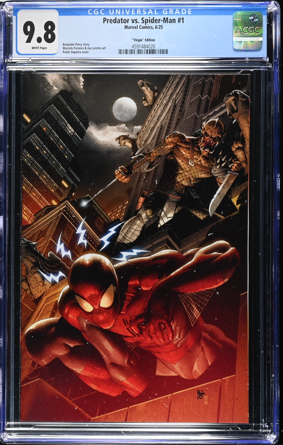 Predator vs. Spider-Man #1 Siqueira 1:100 Virgin Retailer Incentive Variant CGC 9.8