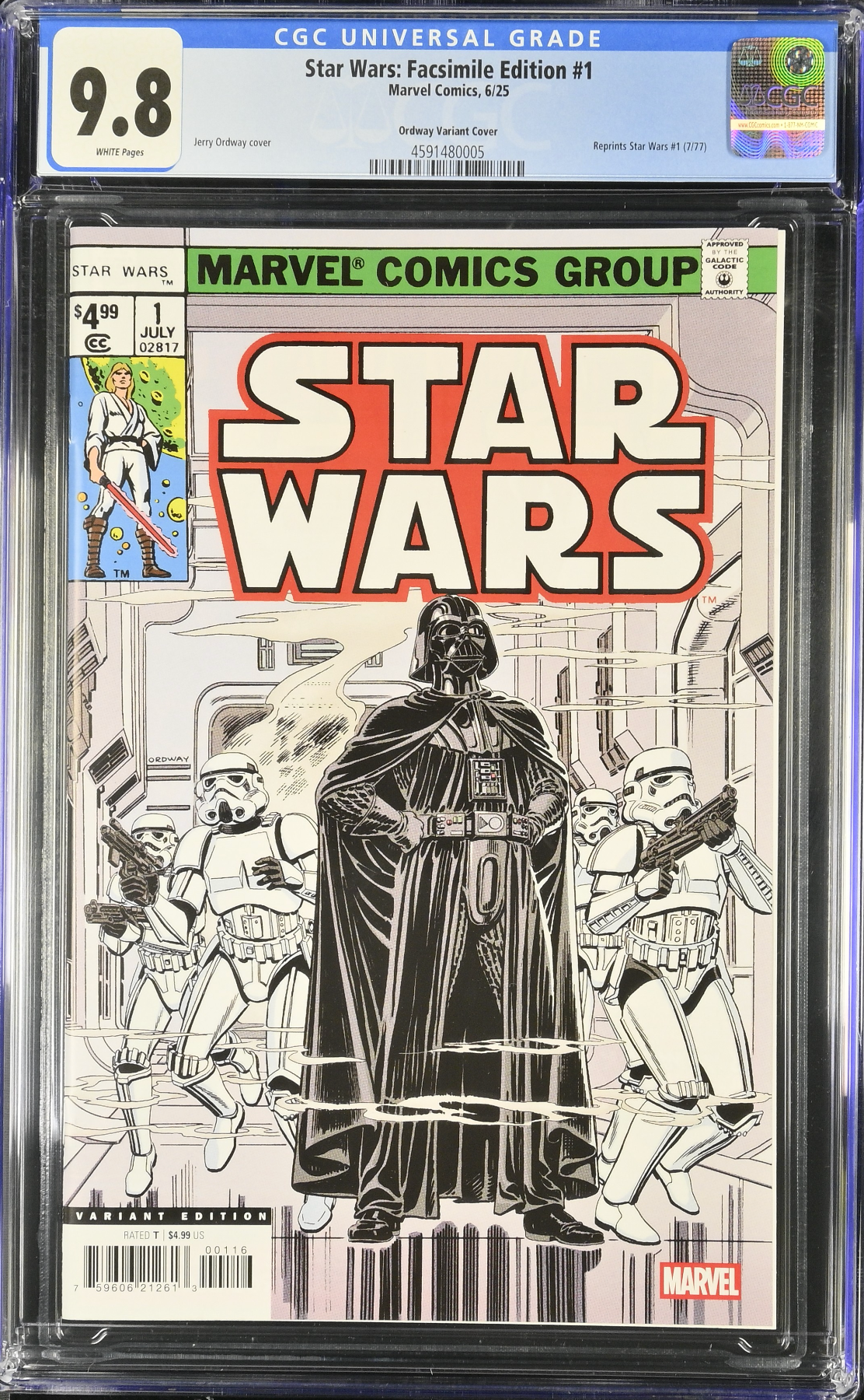 Star Wars 1977 #1 Facsimile Edition Ordway 1:25 Retailer Incentive Variant CGC 9.8