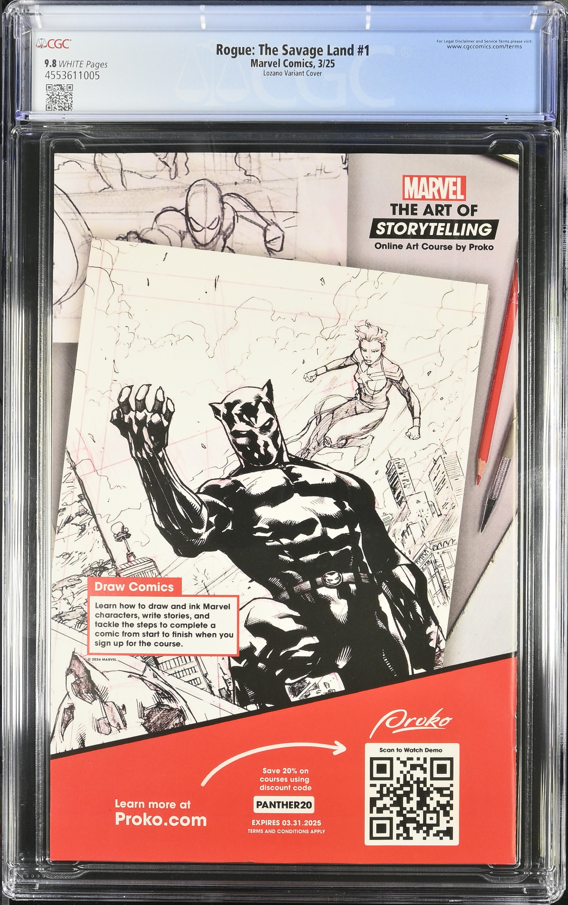 Rogue: The Savage Land #1 Lozano 1:25 Retailer Incentive Variant CGC 9.8