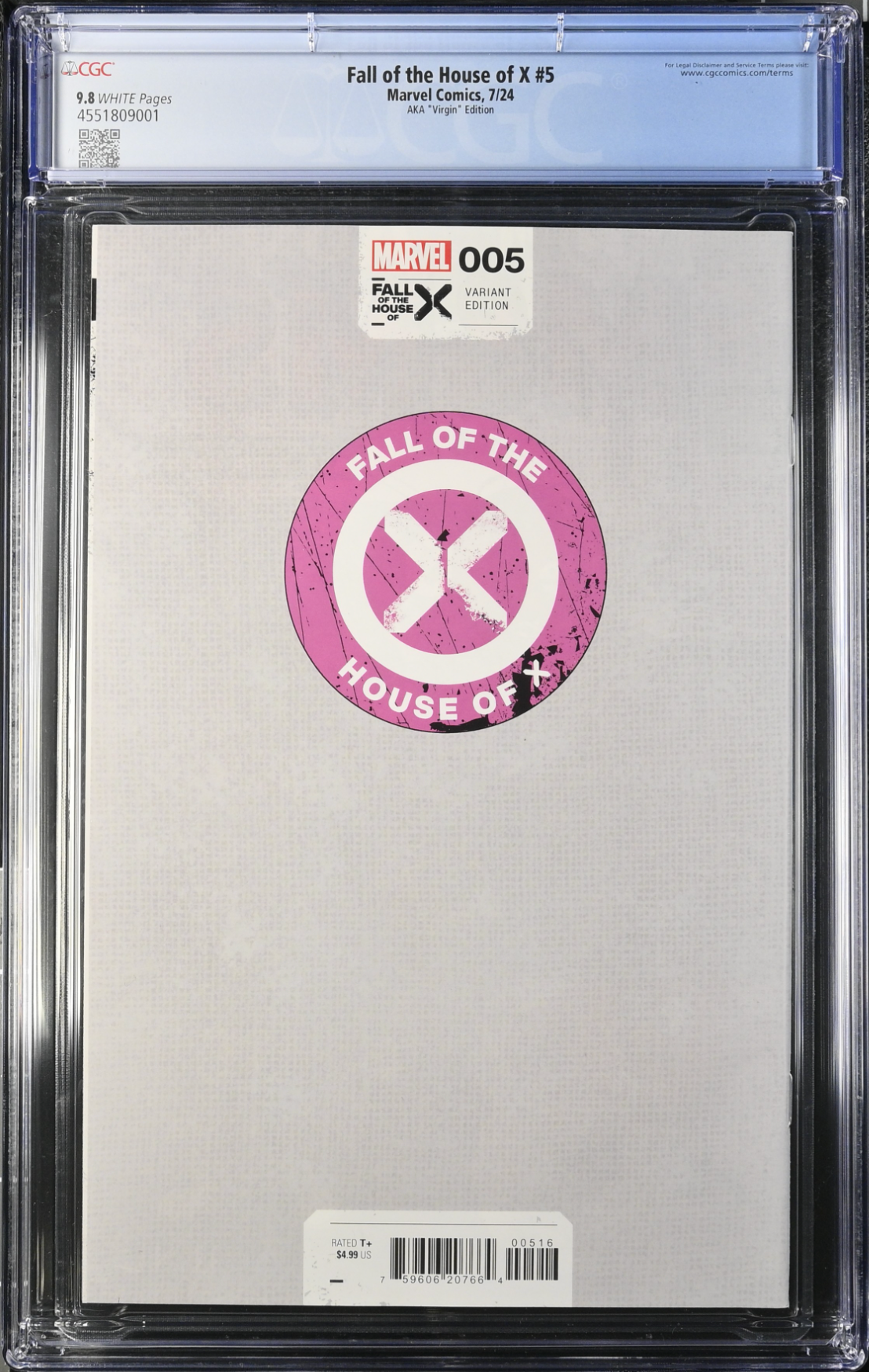 Fall of the House of X #5 Aka 1:50 Virgin Retailer Incentive Variant CGC 9.8