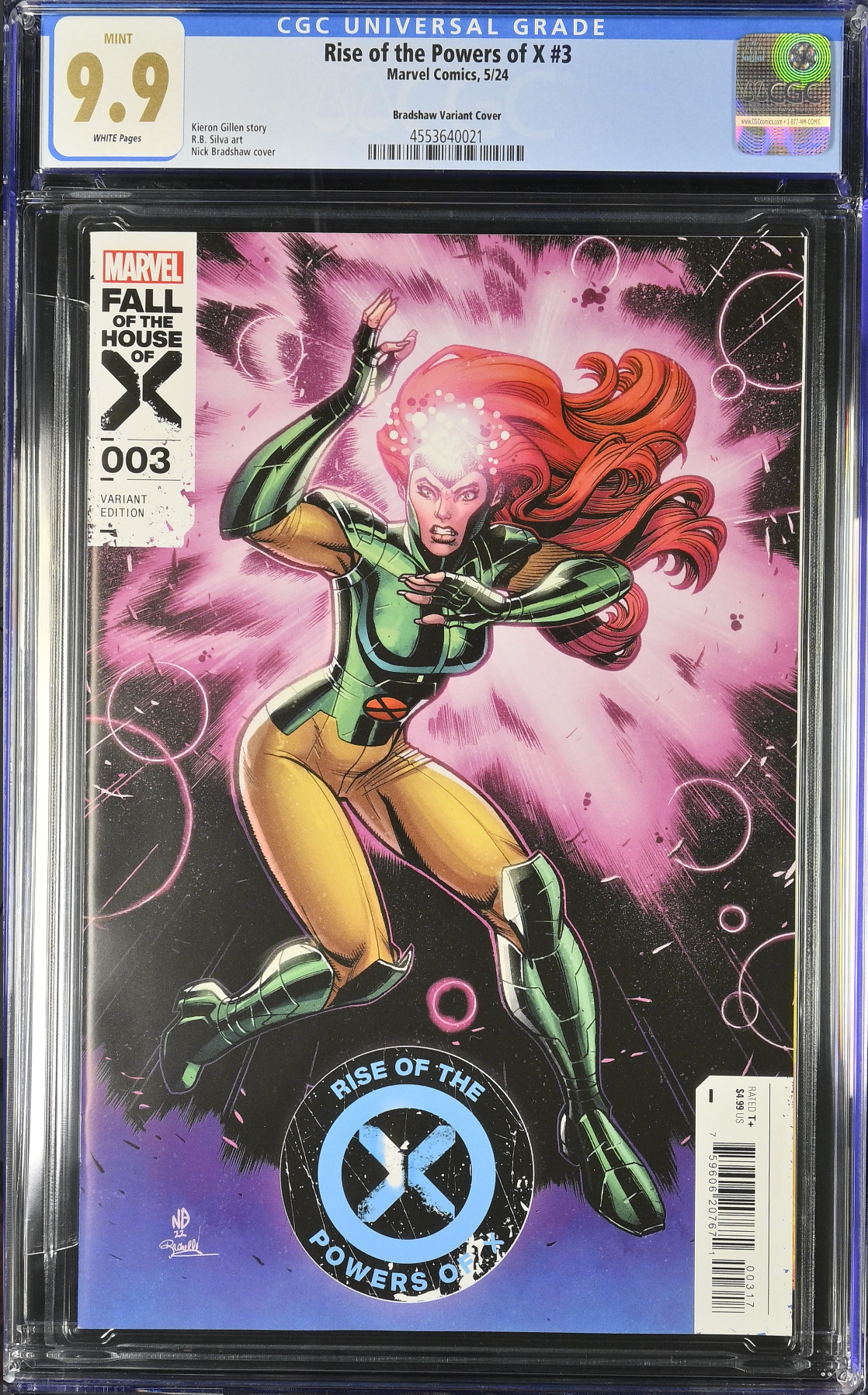 Rise of the Powers of X #3 Bradshaw 1:25 Retailer Incentive Variant CGC 9.9