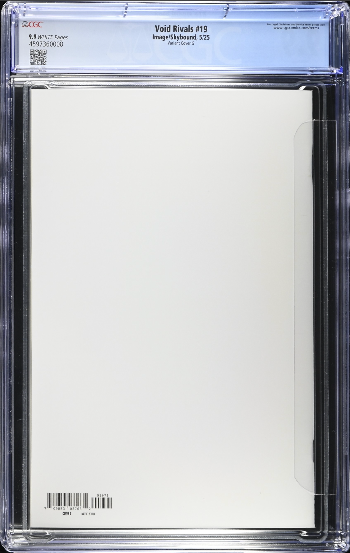 Void Rivals #19 Blank Sketch Variant CGC 9.9