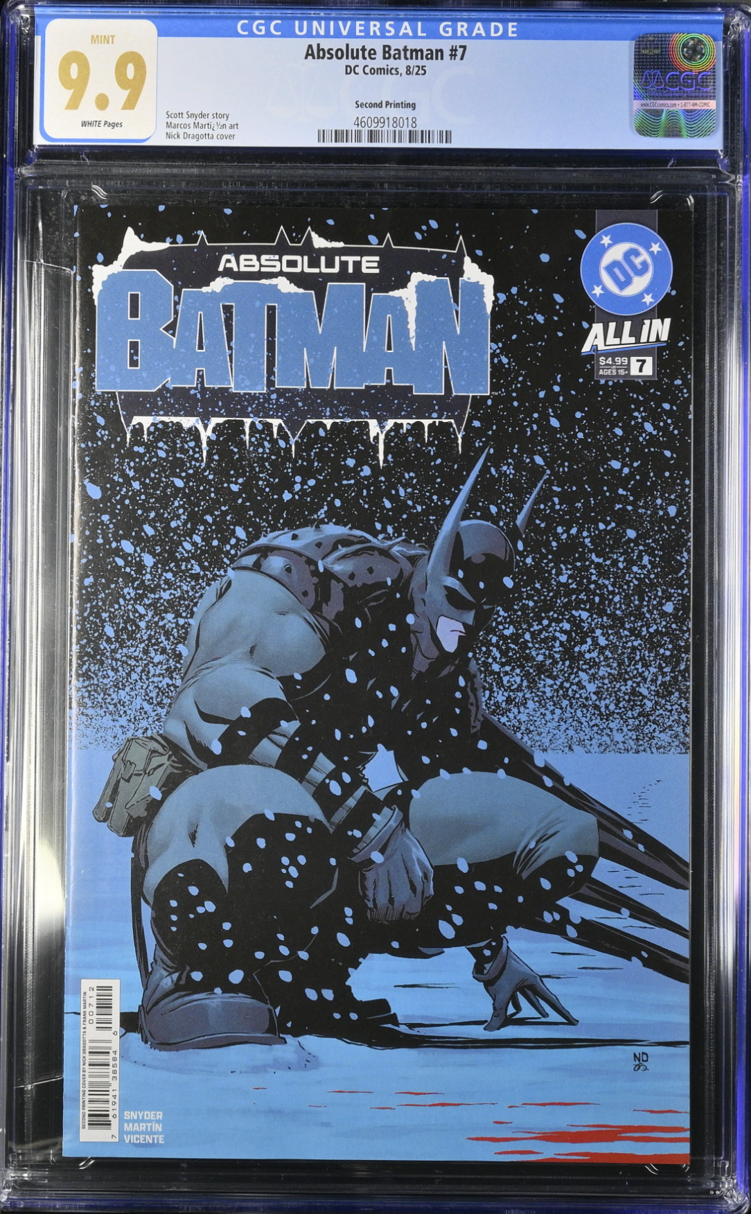 Absolute Batman #7 Second Printing CGC 9.9