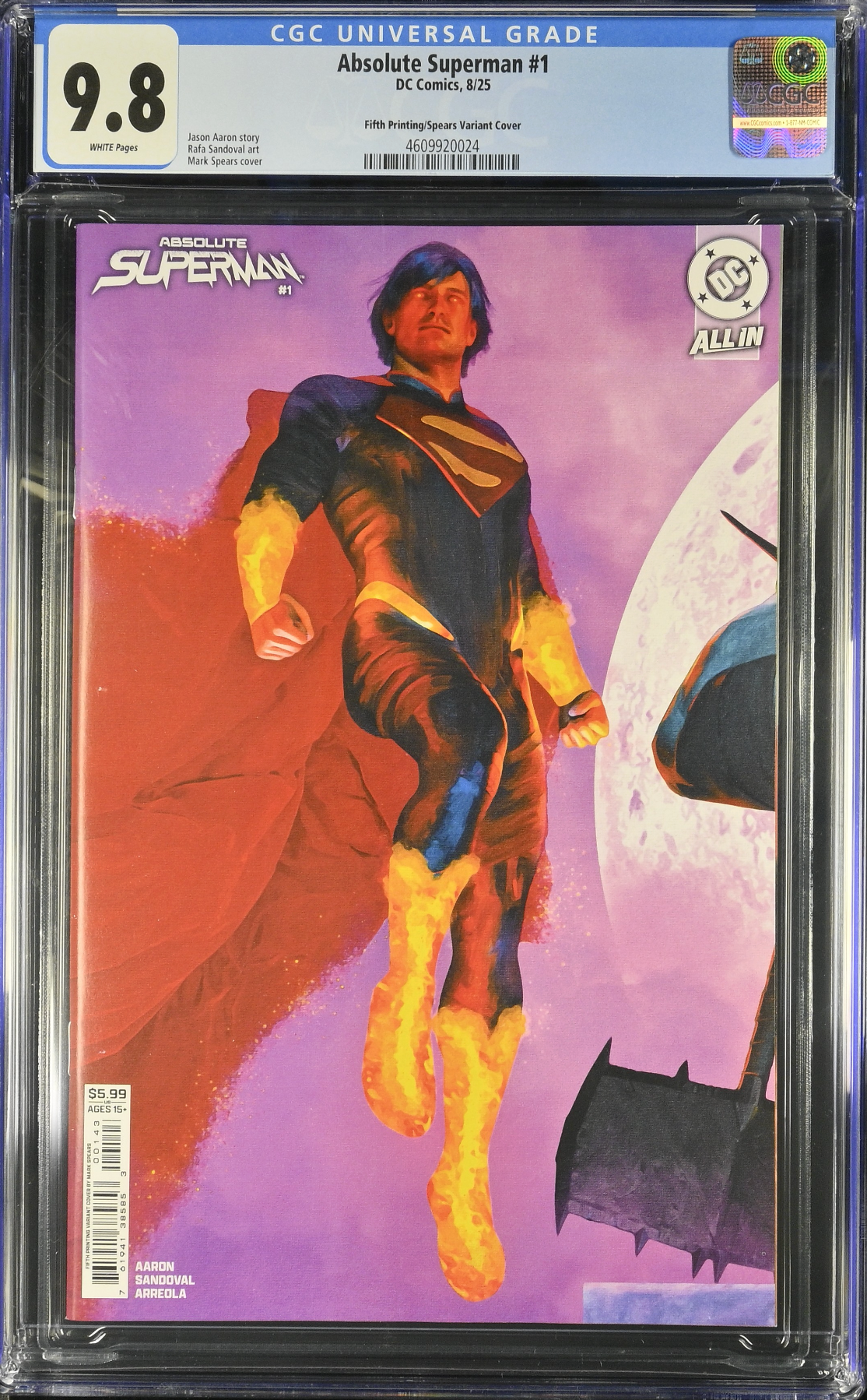 Absolute Superman #1 Fifth Printing Spears Variant CGC 9.8