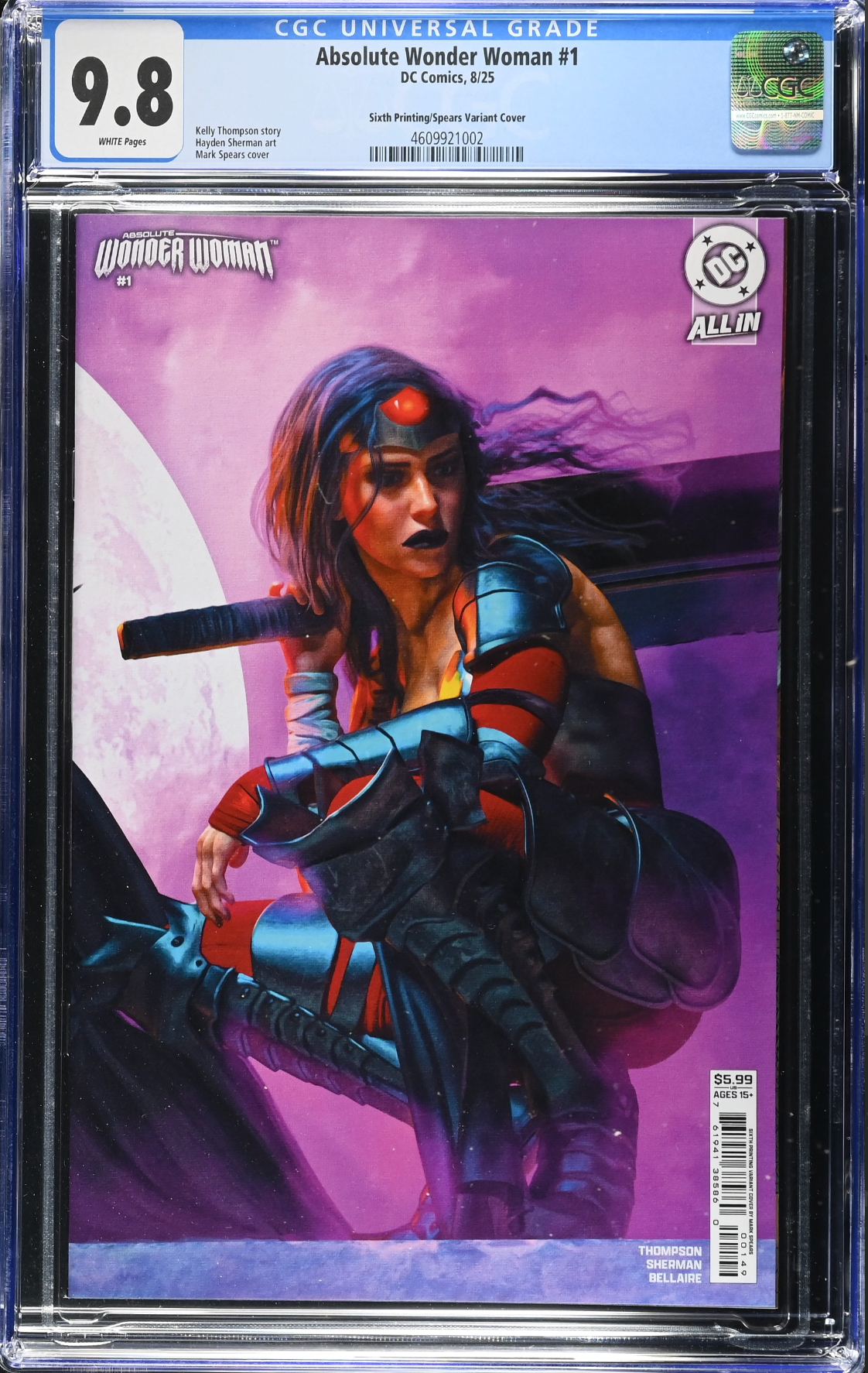 Absolute Wonder Woman #1 Sixth Printing Spears Variant CGC 9.8
