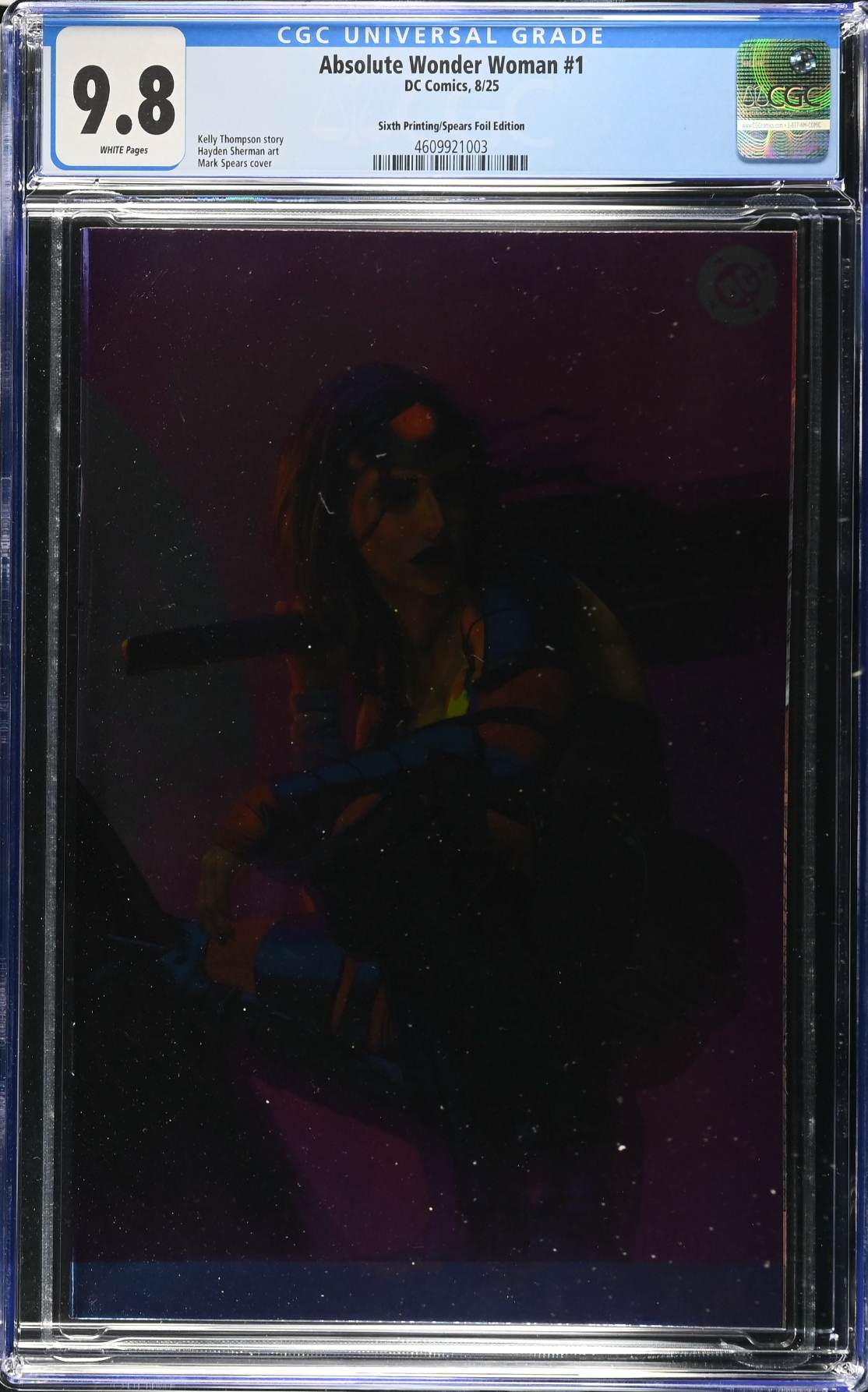 Absolute Wonder Woman #1 Sixth Printing Spears Foil Variant CGC 9.8
